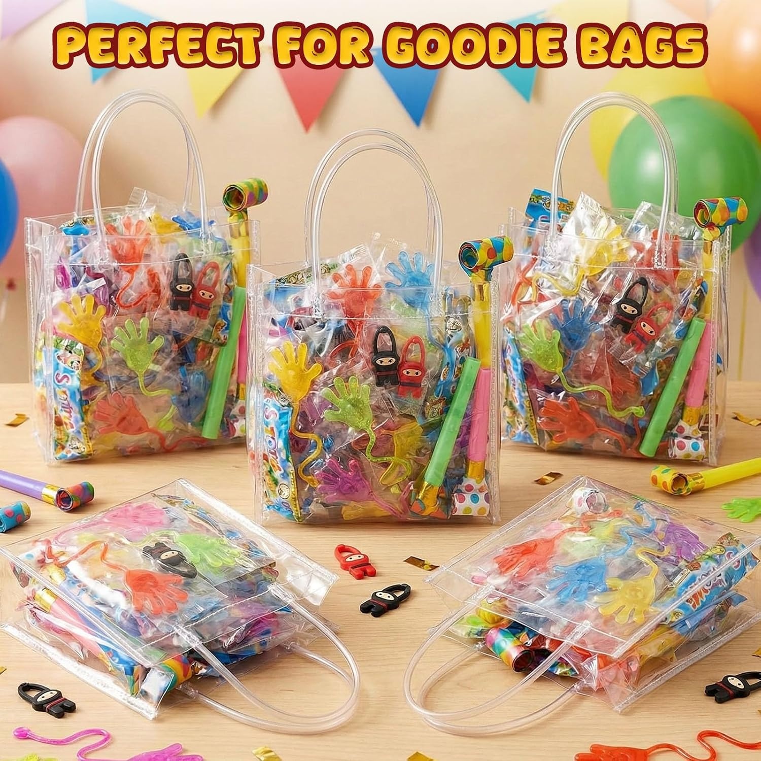 image:imageSHINDEL 115 PCS Glitter Sticky Hands Bulk for Glow in the Dark Party Favors