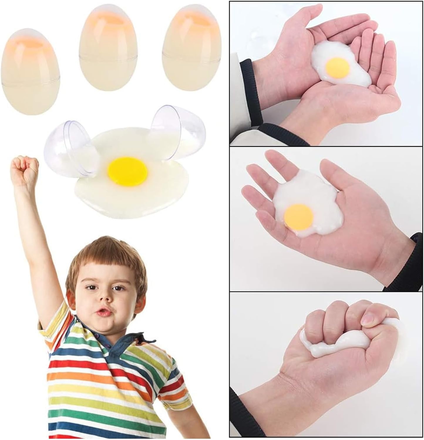 image:imageSHINDEL 12 PCS Slime Easter Eggs Filled for Kids Plastic Easter Basket