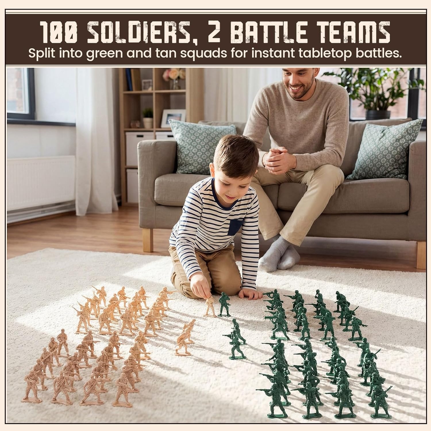 image:imageShindel 100PCS Plastic Toy Soldiers Green Yellow Army Men Action Figures
