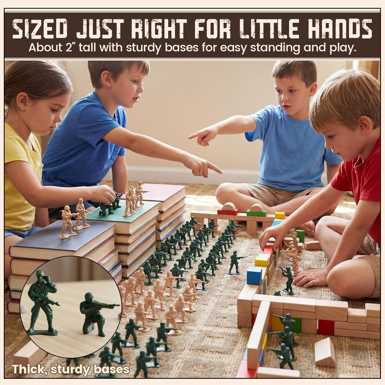 image:imageShindel 100PCS Plastic Toy Soldiers Green Yellow Army Men Action Figures