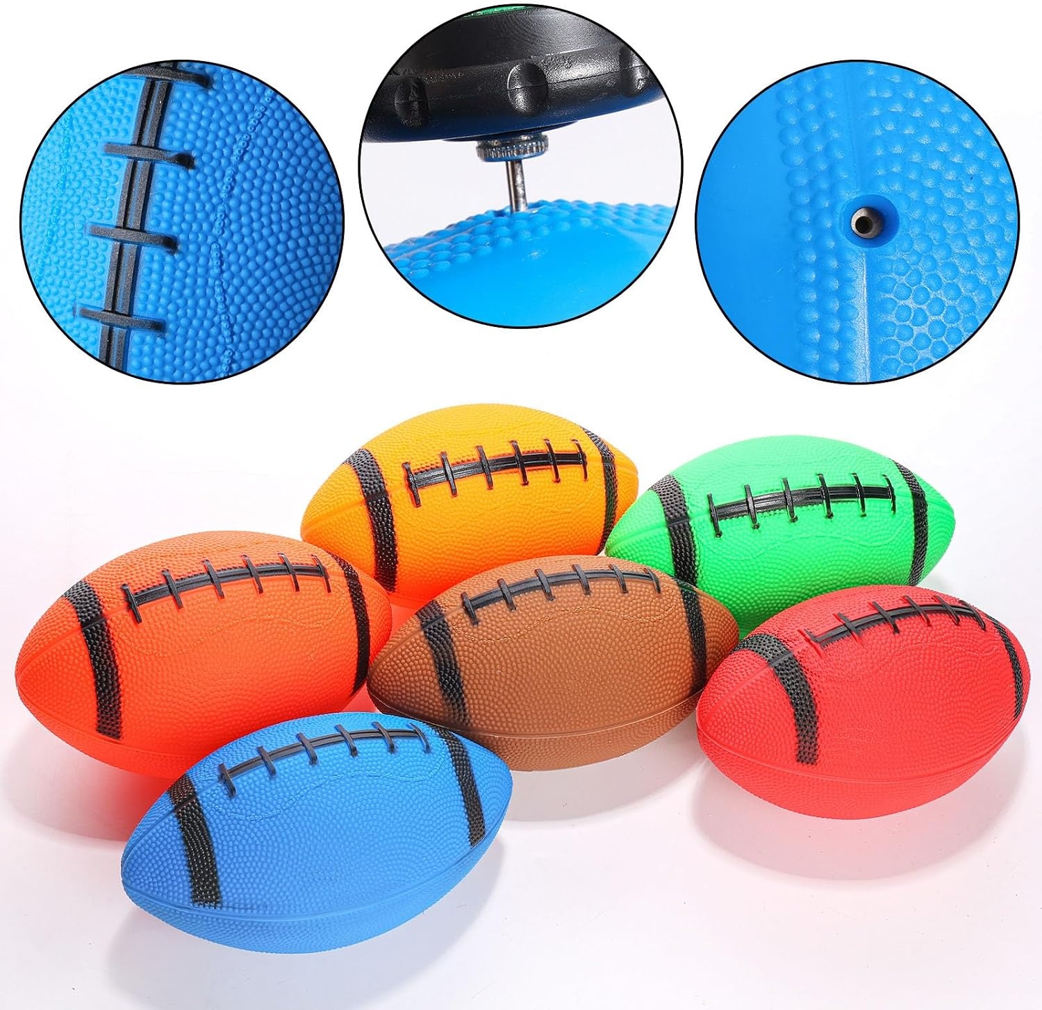 image:imageShindel 12PCS Mini Basketball amp Football Set 63 Inch Basketballs and Inflatable Waterproof Footballs with Pump Perfect for Outdoor Indoor Pool and Beach Play for Kids