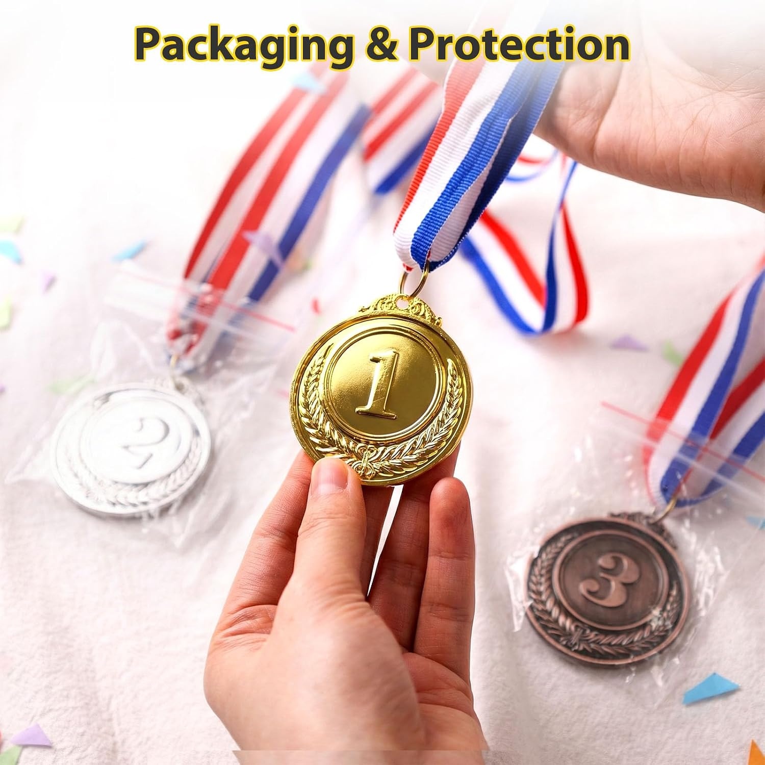 image:imageShindel 12PCS Winner Award Medals 1st 2nd 3rd Gold Silver Bronze Metal Medals for Sports Competitions Party Spelling Bees Olympic Style 2 Inches
