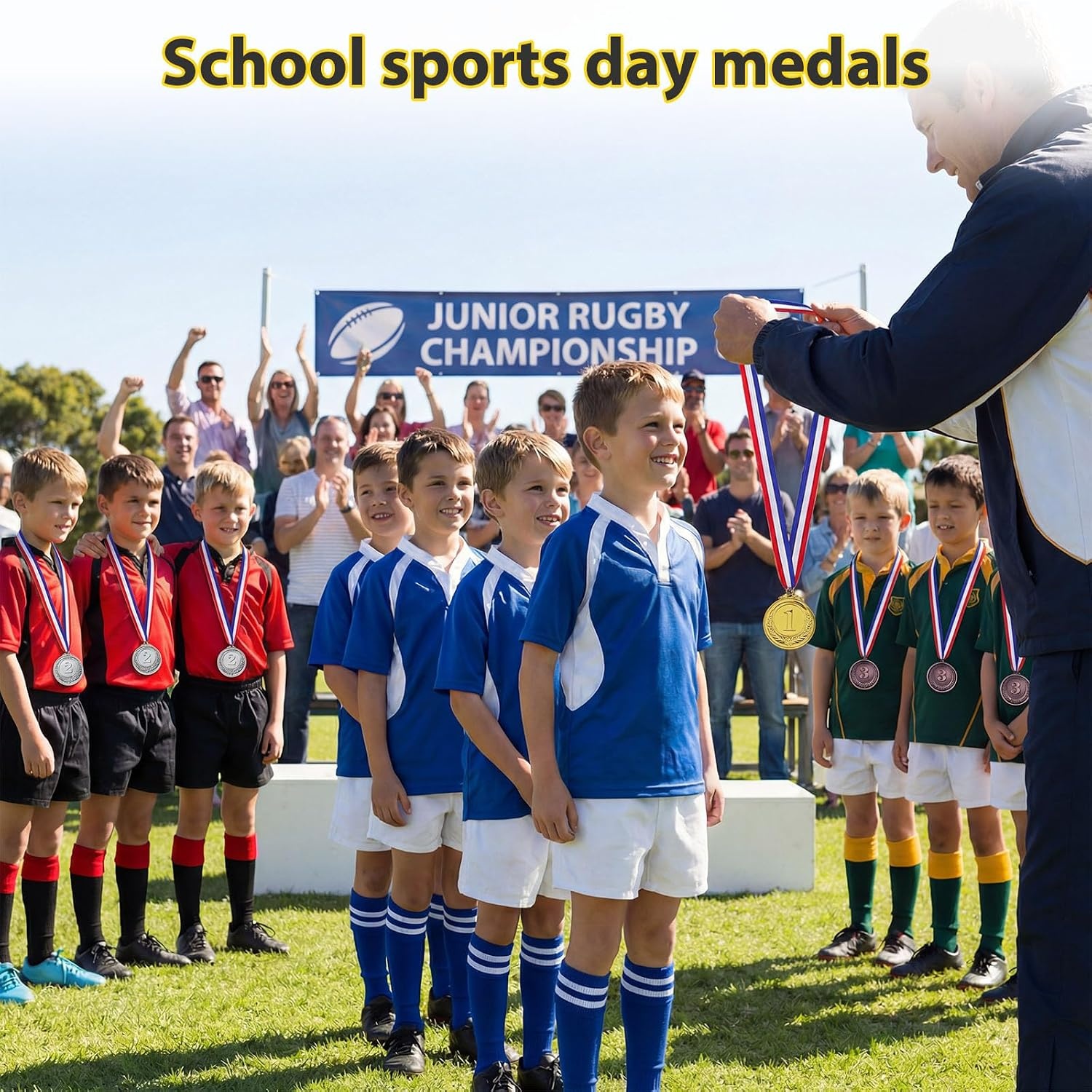 image:imageShindel 12PCS Winner Award Medals 1st 2nd 3rd Gold Silver Bronze Metal Medals for Sports Competitions Party Spelling Bees Olympic Style 2 Inches
