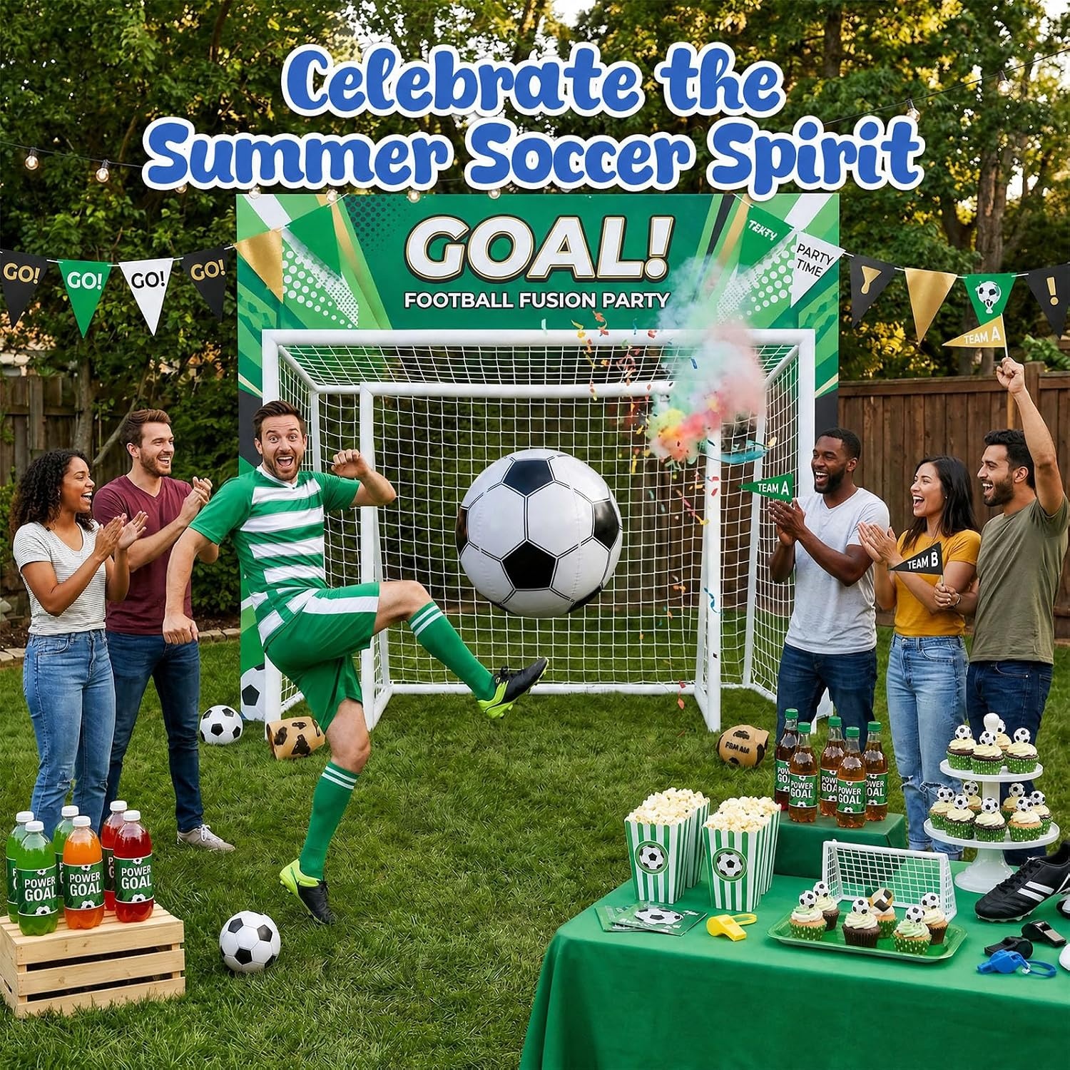 image:imageShindel 27Inch Giant Inflatable Soccer Ball Soccer Themed Party Decor amp Beach Pool Games HeavyDuty Without BPA Vinyl Ball for Outdoor Sports Backyard Lake amp Birthday ActivitiesPool Soccer Toy