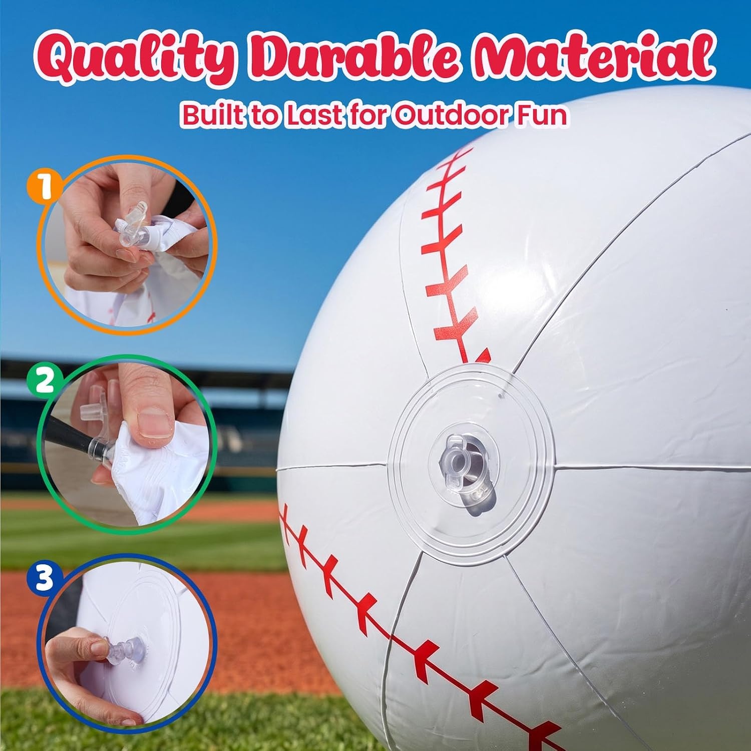 image:imageShindel 27Inch Giant Inflatable Soccer Ball Soccer Themed Party Decor amp Beach Pool Games HeavyDuty Without BPA Vinyl Ball for Outdoor Sports Backyard Lake amp Birthday ActivitiesPool Baseball Toy