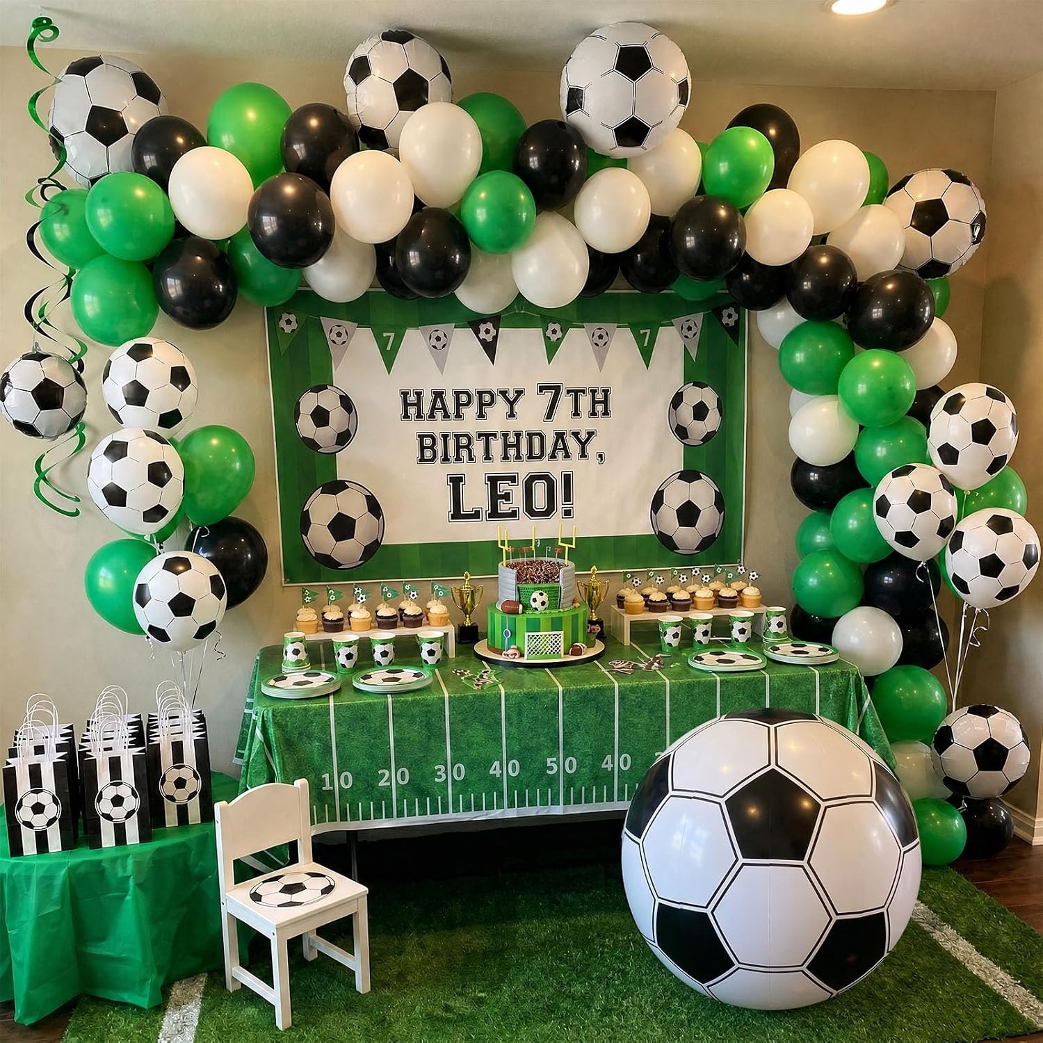 image:imageShindel 27Inch Giant Inflatable Soccer Ball Soccer Themed Party Decor amp Beach Pool Games HeavyDuty Without BPA Vinyl Ball for Outdoor Sports Backyard Lake amp Birthday ActivitiesPool Soccer Toy