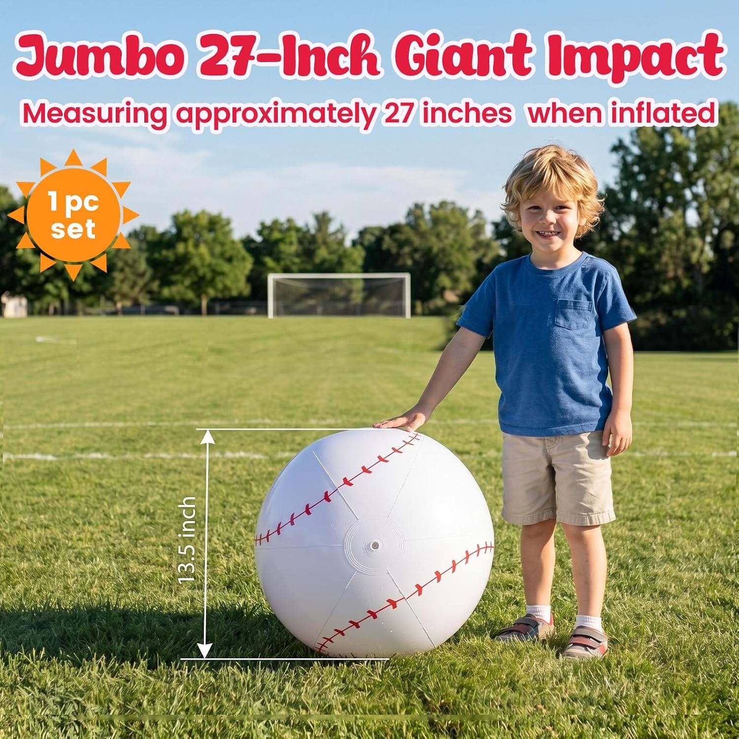 image:imageShindel 27Inch Giant Inflatable Soccer Ball Soccer Themed Party Decor amp Beach Pool Games HeavyDuty Without BPA Vinyl Ball for Outdoor Sports Backyard Lake amp Birthday ActivitiesPool Baseball Toy