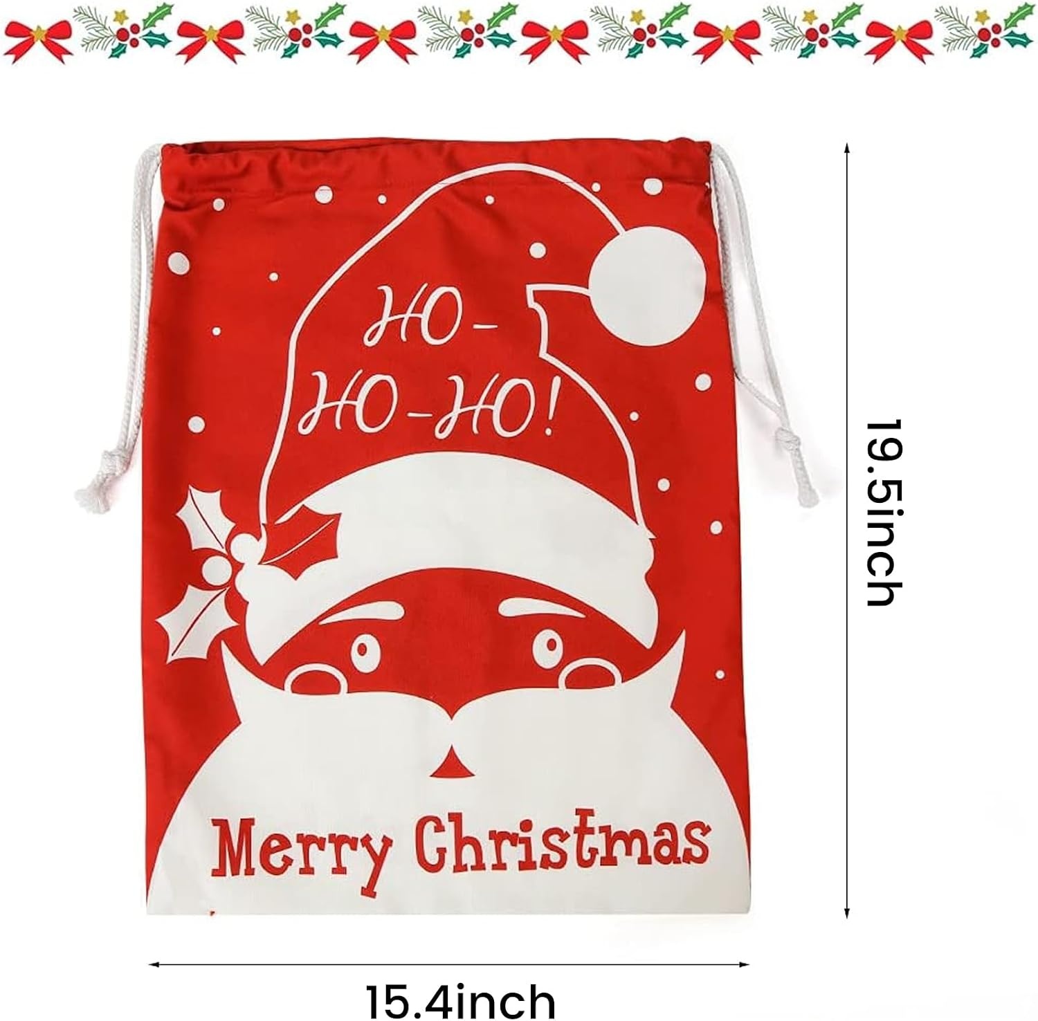 image:imageShindel 2PCS Christmas Santa Sack Christmas Canvas Gift Bag with Drawstring Santa Sack Canvas Bag 20x159 inches