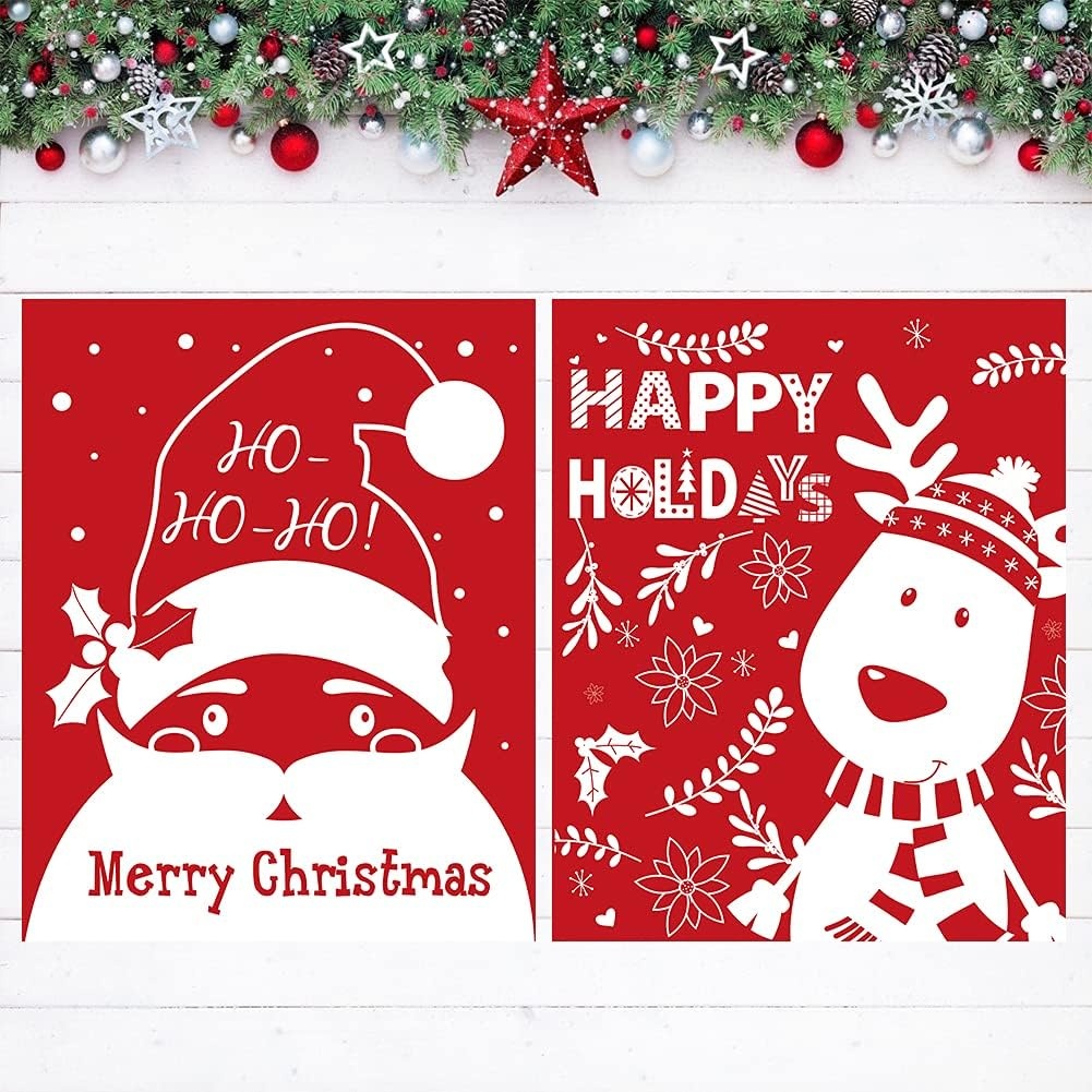 image:imageShindel 2PCS Christmas Santa Sack Christmas Canvas Gift Bag with Drawstring Santa Sack Canvas Bag 20x159 inches