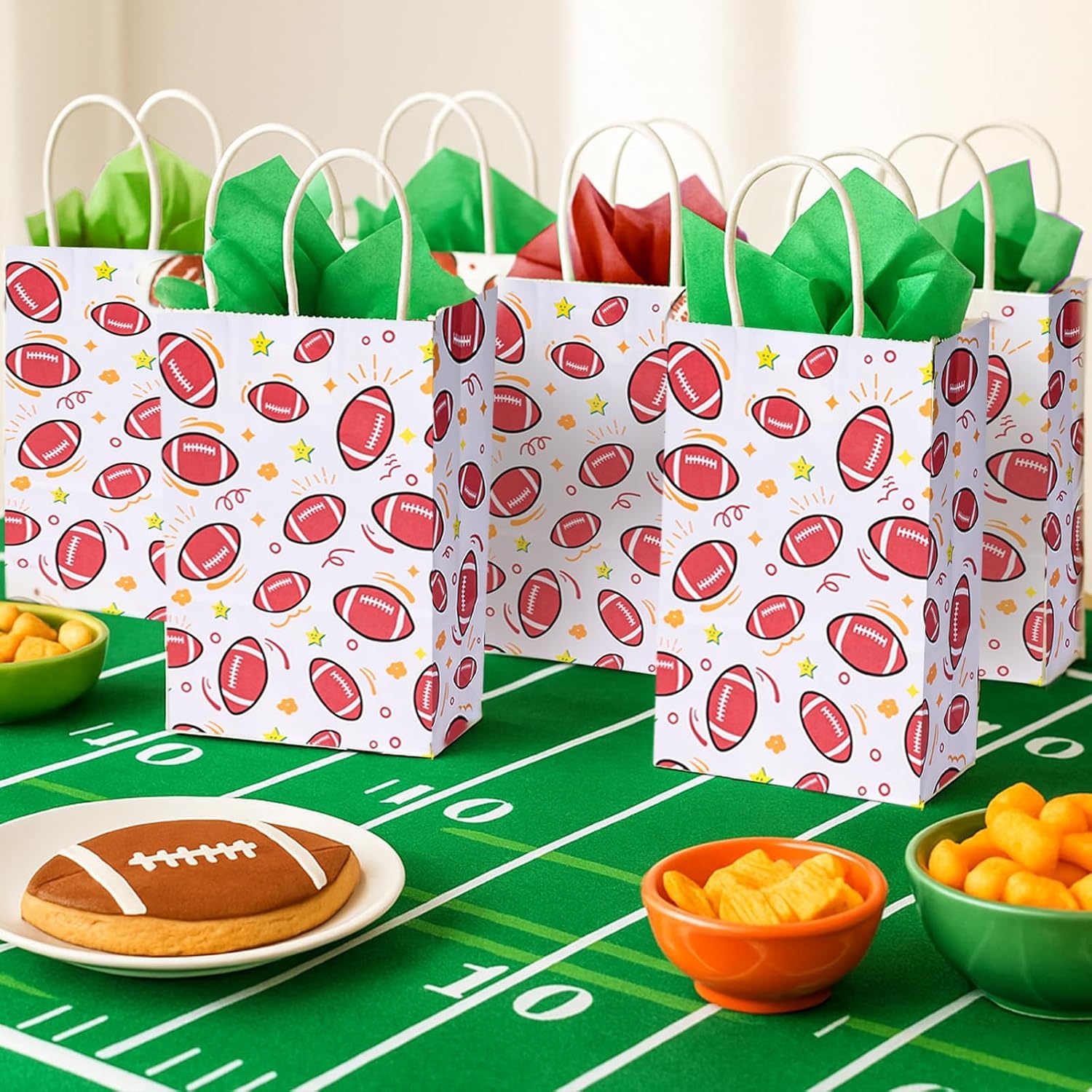image:imageShindel 330 Sheets Multicolor Tissue Paper 14x10 Inch and 16PCS Football Goodie Bags with Handles Paper Gift Bags 55 x 28 x 8 Inch for Birthday Supplies Baby Shower DIY Crafts Wedding
