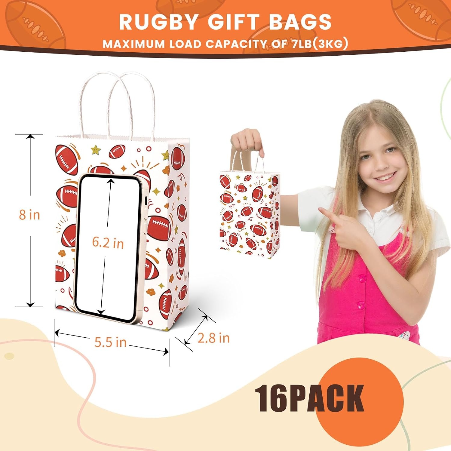 image:imageShindel 330 Sheets Multicolor Tissue Paper 14x10 Inch and 16PCS Football Goodie Bags with Handles Paper Gift Bags 55 x 28 x 8 Inch for Birthday Supplies Baby Shower DIY Crafts Wedding