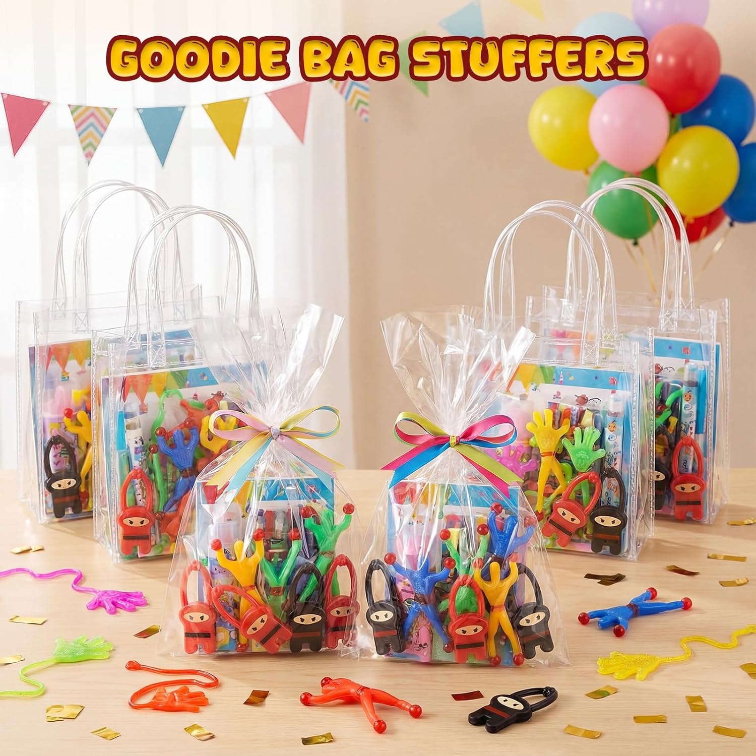 image:imageShindel 40 PCS Slingshot Finger Flying Sticky Ninjas toys for Party Favors27 Inches