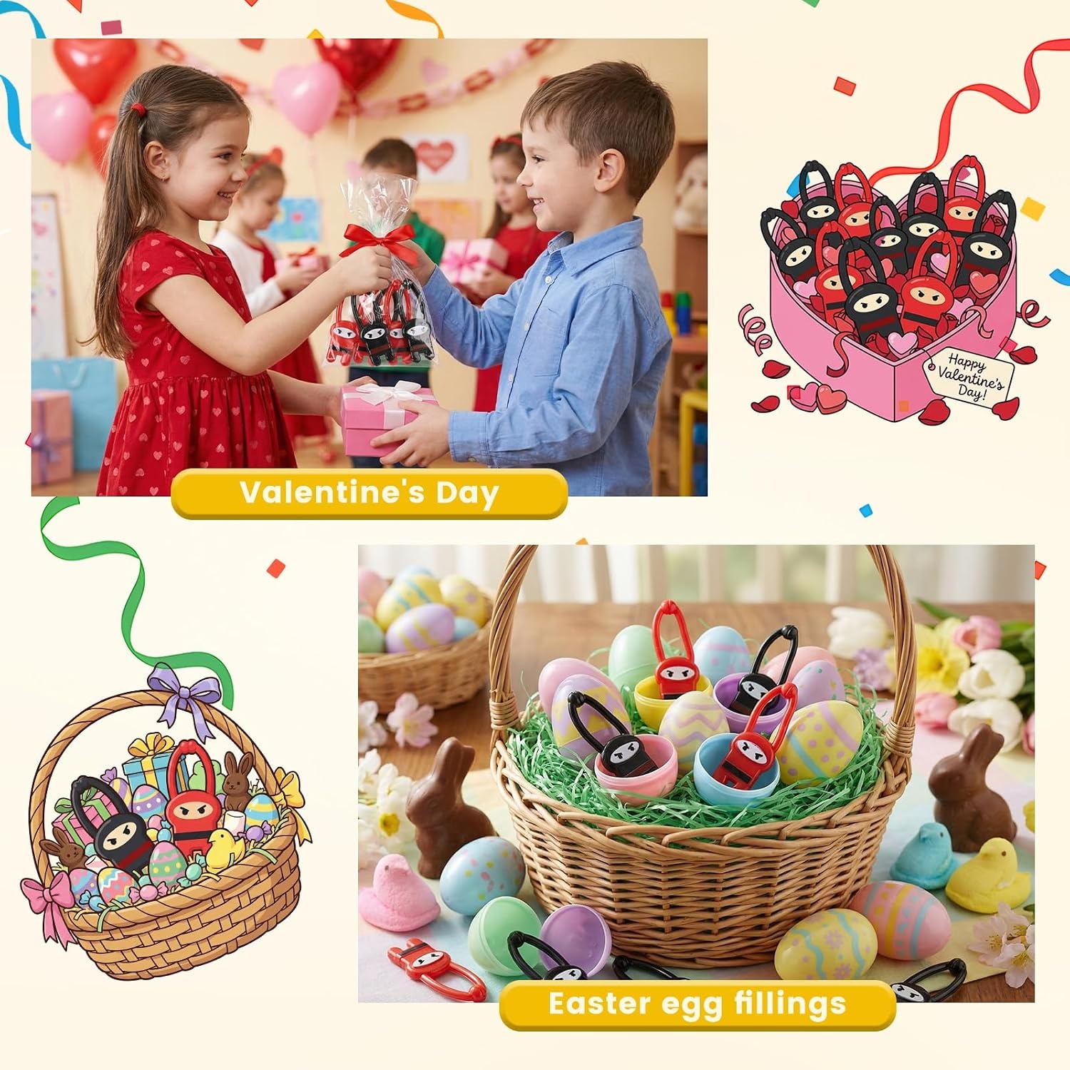 image:imageShindel 40 PCS Slingshot Finger Flying Sticky Ninjas toys for Party Favors32 Inches