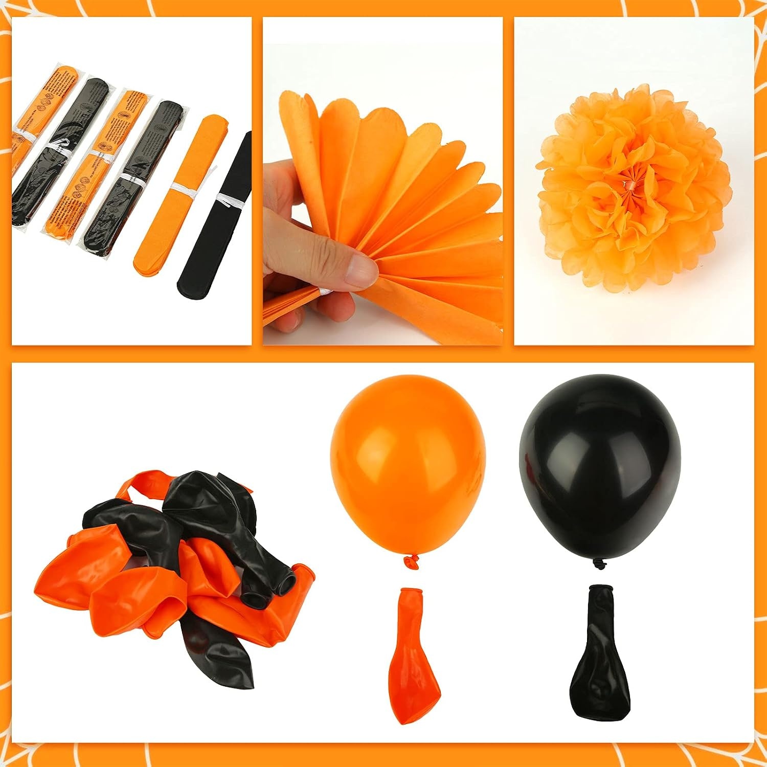 image:imageShindel 40PCS Halloween Party Decorations Halloween Party Supplies Including Halloween Banner Balloons Paper Pom Poms Halloween PhotoProps Home Garden Bar Decor