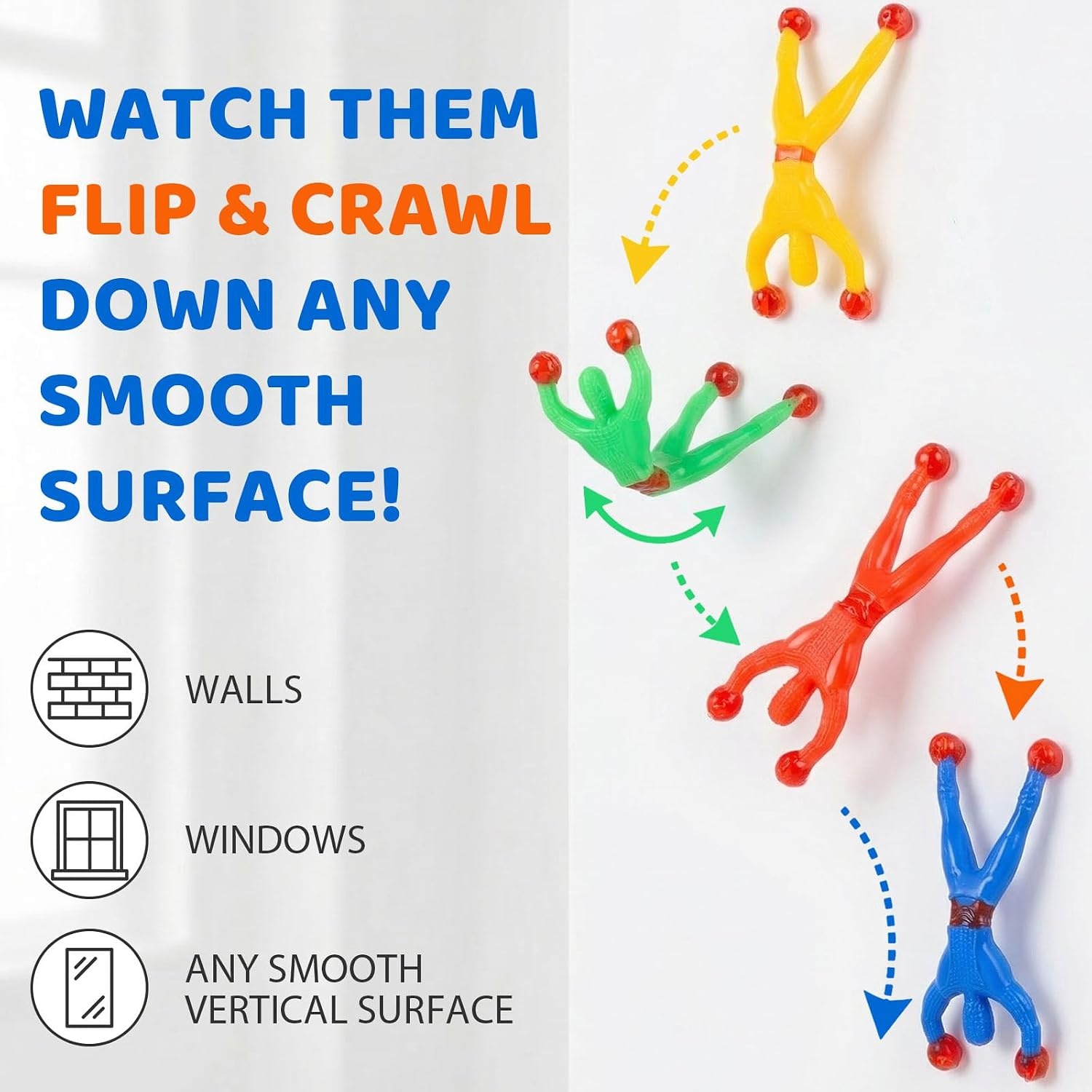 image:imageShindel 50 PCS Stretchy Wall Climbers Sticky Toys for Kids Party Favors