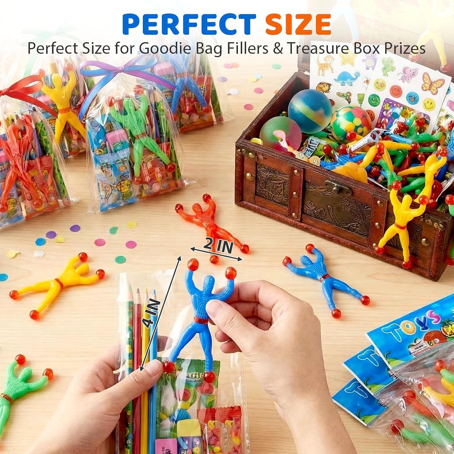image:imageShindel 50 PCS Stretchy Wall Climbers Sticky Toys for Kids Party Favors