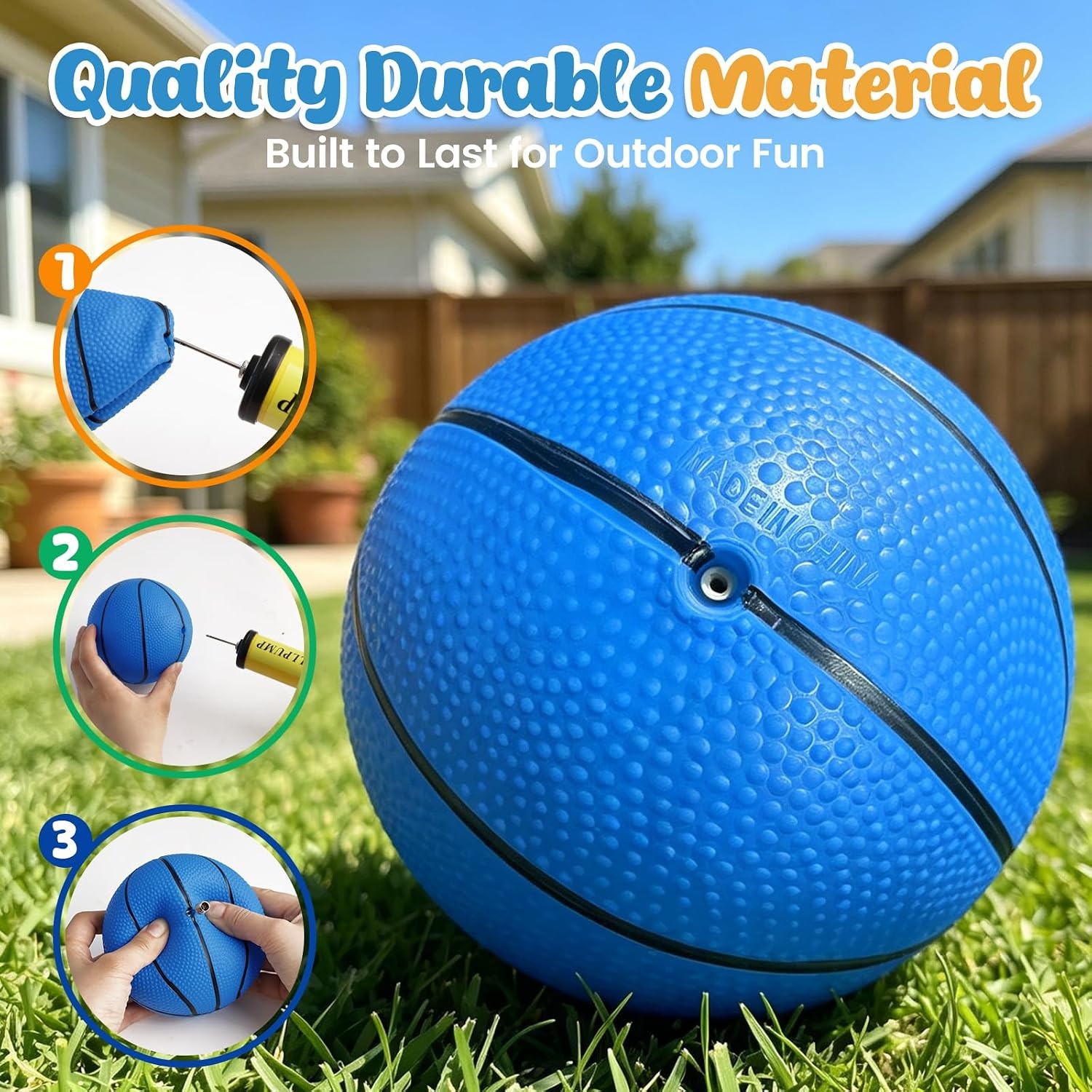 image:imageShindel 6 PCS Mini Basketballs with Pump 47 Inch Multicolor