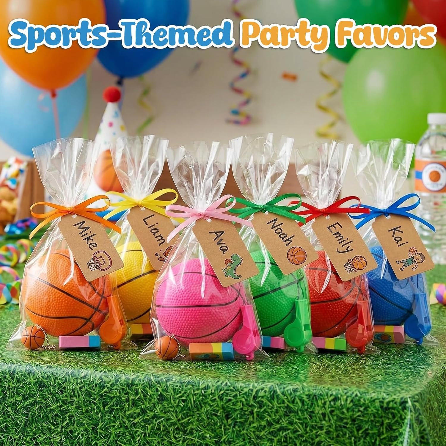 image:imageShindel 6 PCS Mini Basketballs with Pump 47 Inch Multicolor
