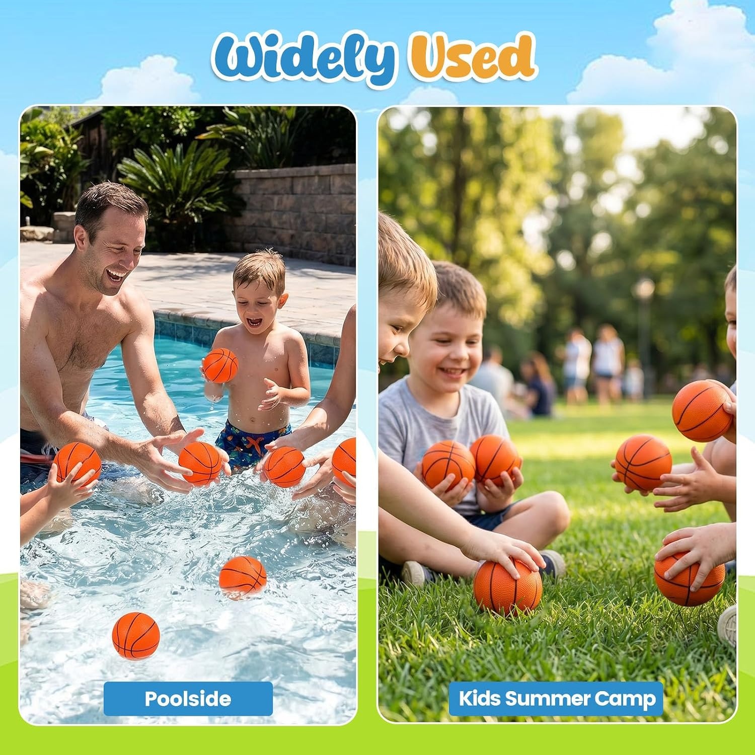 image:imageShindel 6 PCS Mini Basketballs with Pump 5 Inch OrangeOrange