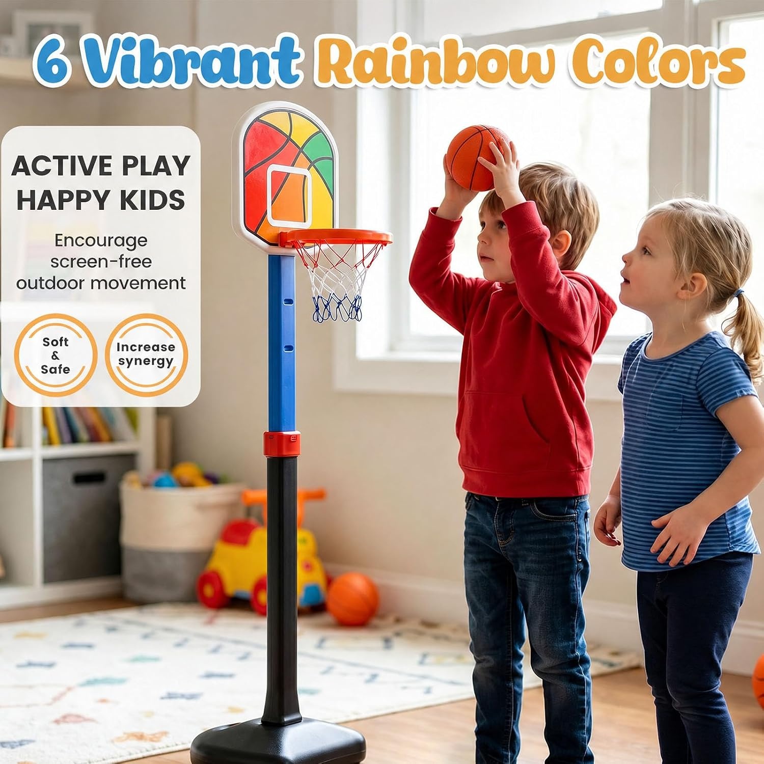 image:imageShindel 6 PCS Mini Basketballs with Pump 5 Inch OrangeOrange