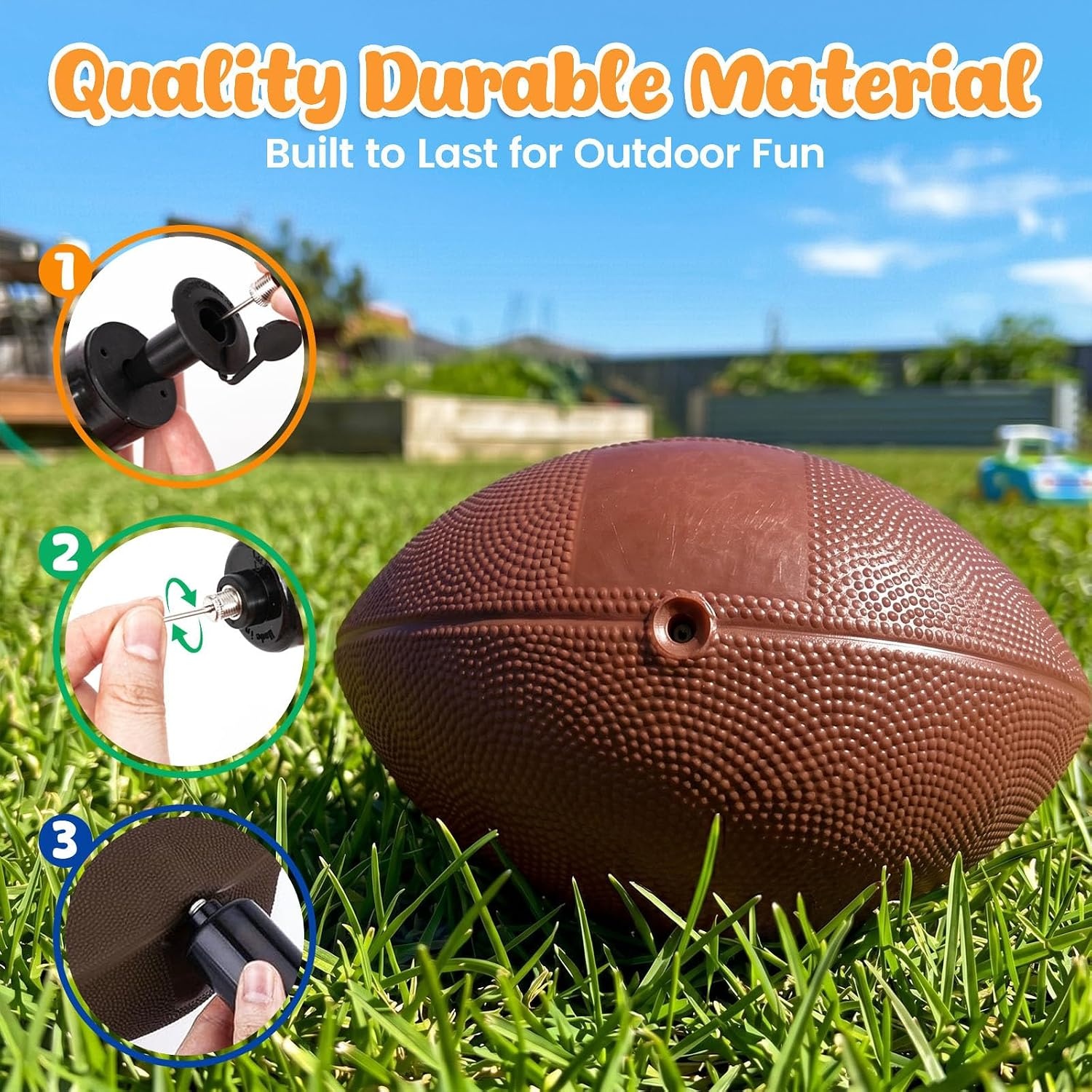 image:imageShindel 6 PCS Mini Inflatable Football with Pump 63 Inch BrownBrown