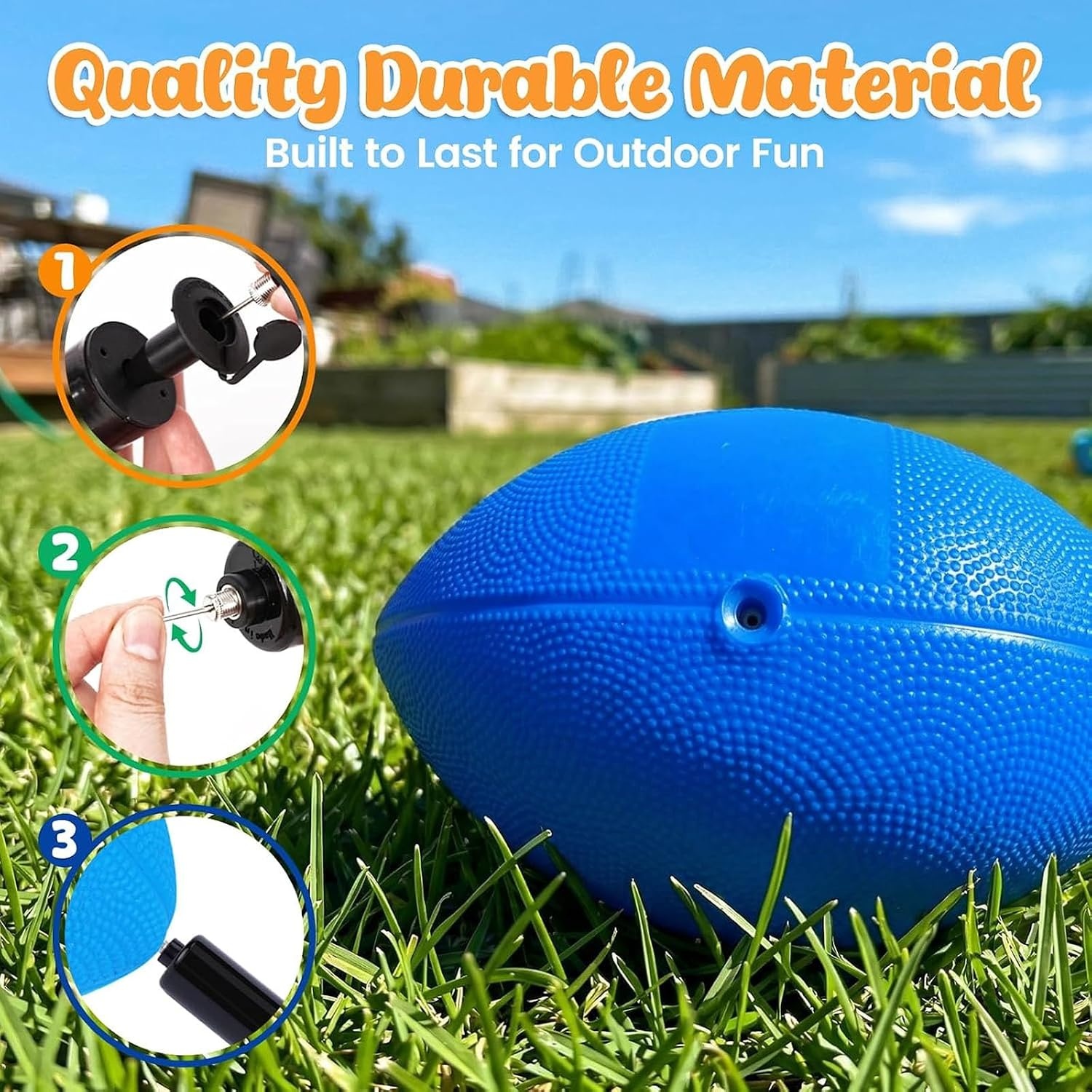 image:imageShindel 6 PCS Mini Inflatable Football with Pump 63 Inch BrownMulticolor
