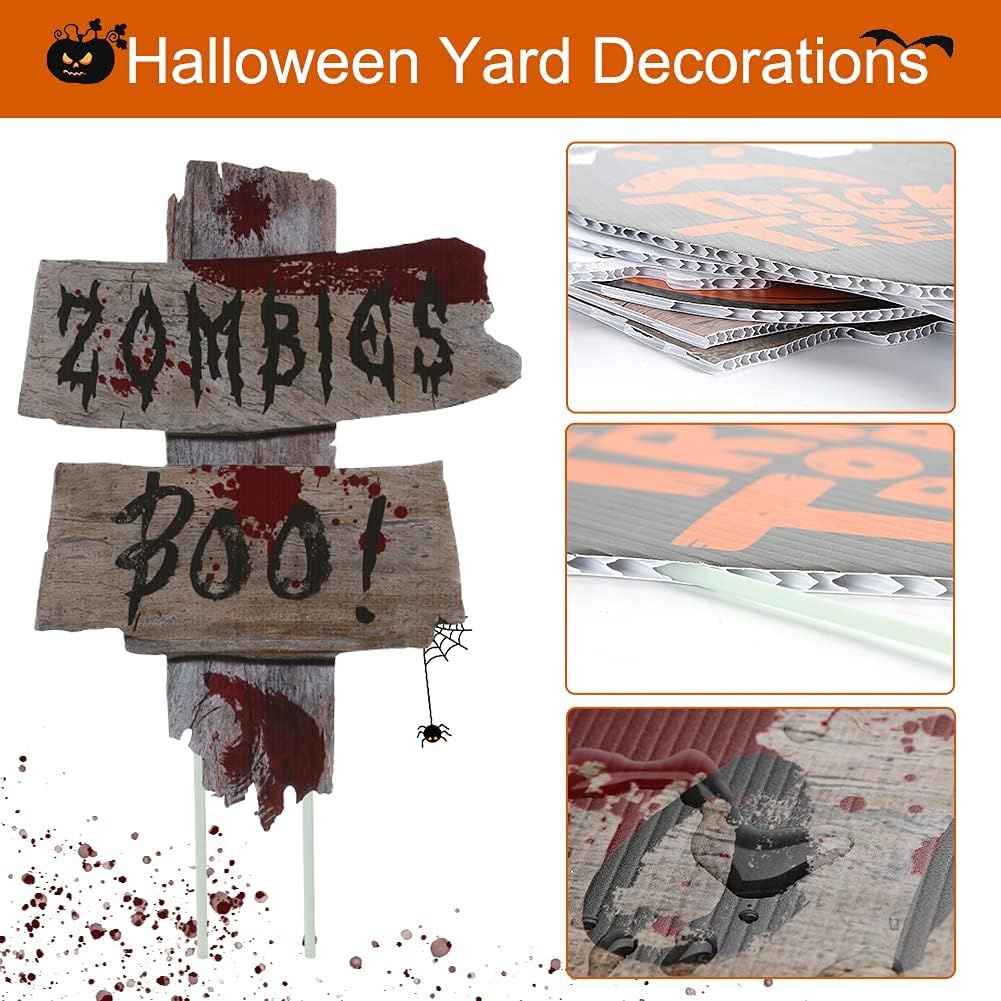 image:imageShindel 6PCS Halloween Yard Signs Outdoor Halloween Decorations Lawn Signs Yard Decor for Haunted House Scary Theme Party
