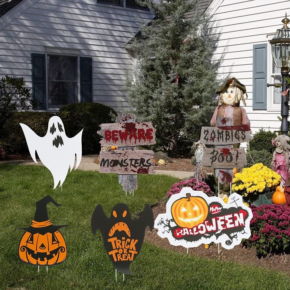 image:imageShindel 6PCS Halloween Yard Signs Outdoor Halloween Decorations Lawn Signs Yard Decor for Haunted House Scary Theme Party