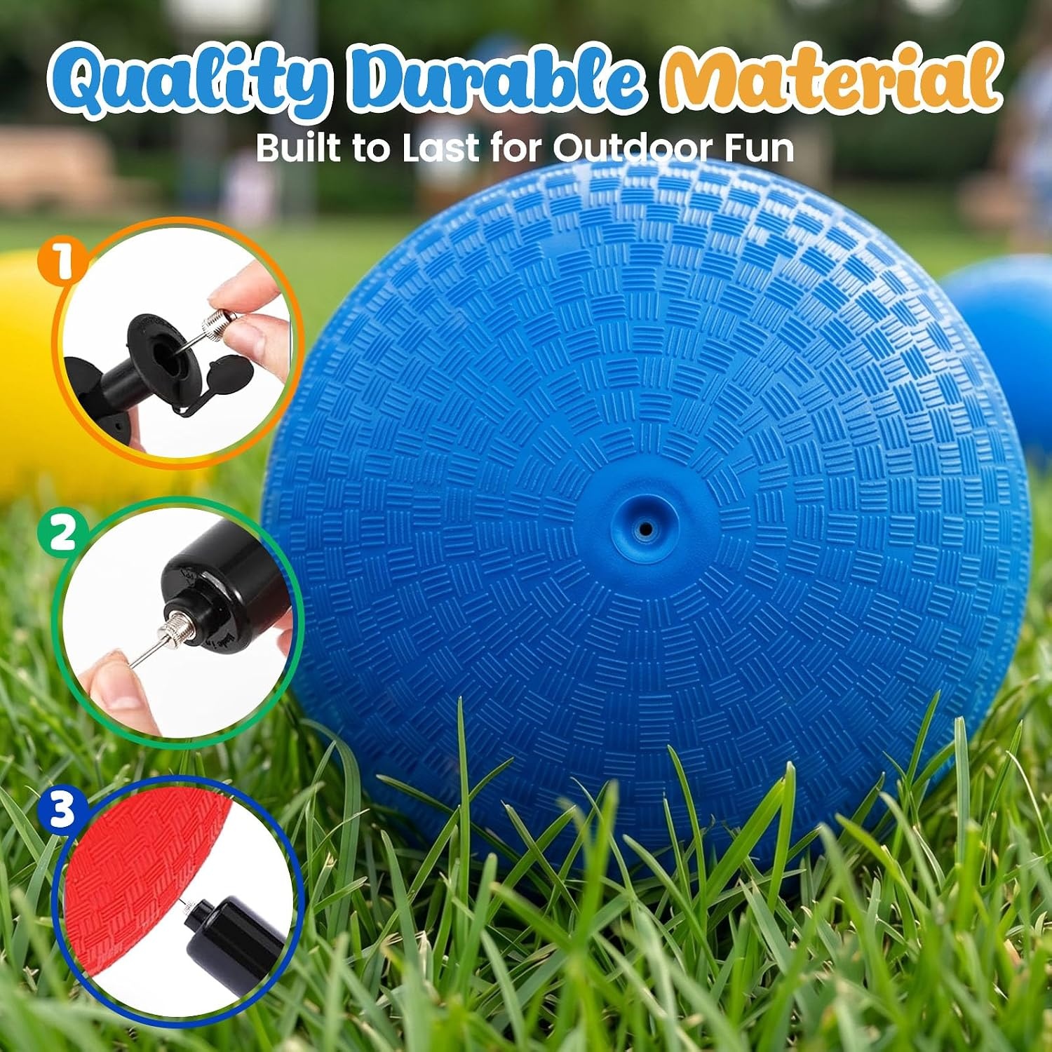 image:imageShindel 6PCS Playground Ball with Air Pump 5inch Inflatable Dodge Ball for Kids Indoor OutdoorMedium Pack of 2