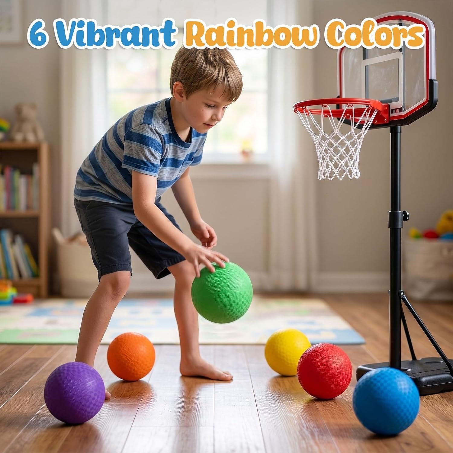 image:imageShindel 6PCS Playground Ball with Air Pump 5inch Inflatable Dodge Ball for Kids Indoor OutdoorMedium Pack of 2