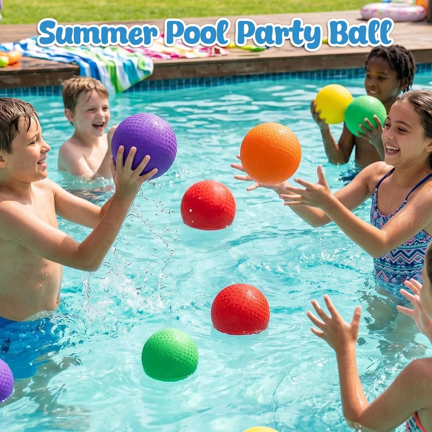 image:imageShindel 6PCS Playground Ball with Air Pump 5inch Inflatable Dodge Ball for Kids Indoor OutdoorMedium Pack of 2