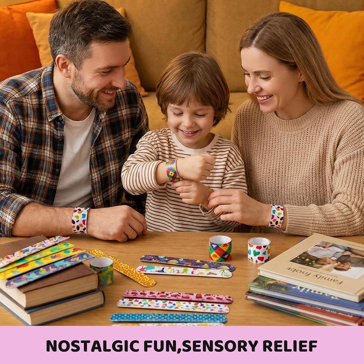 image:imageShindel 96 PCS Slap Bracelets Bulk for Kids 48 Styles Snap BraceletsBulk Slap Bracelets