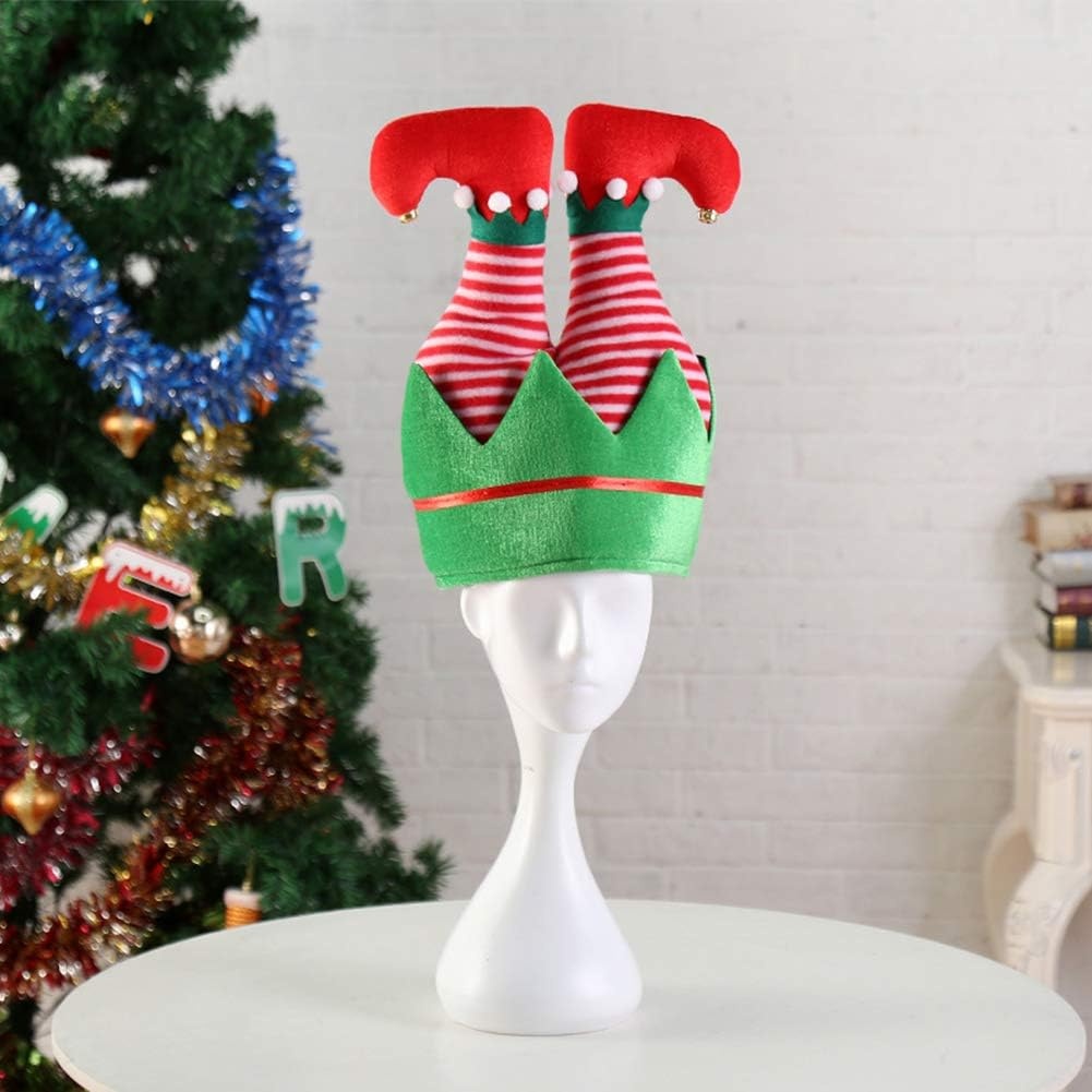 image:imageShindel Christmas Hat Christmas Elf Hat with Bells Santa Hat Xmas Holiday Hat Holiday Party Supplies