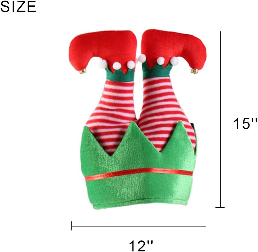 image:imageShindel Christmas Hat Christmas Elf Hat with Bells Santa Hat Xmas Holiday Hat Holiday Party Supplies