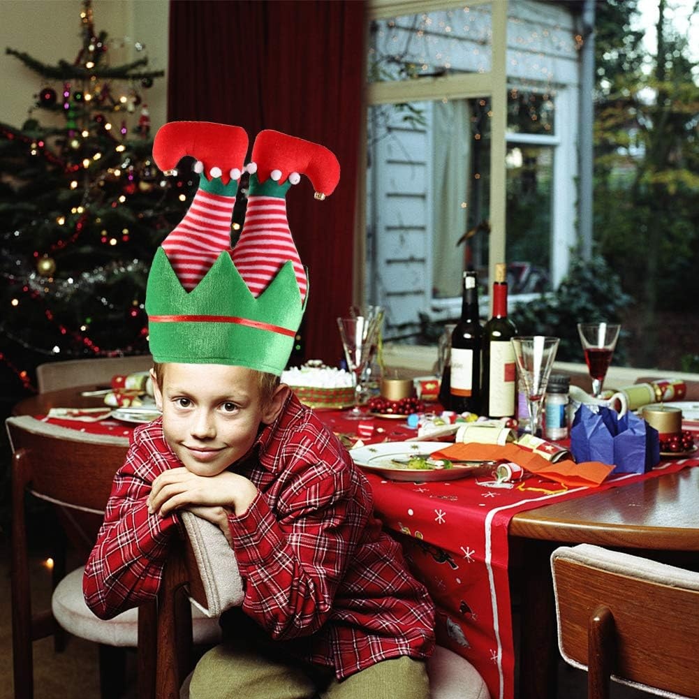 image:imageShindel Christmas Hat Christmas Elf Hat with Bells Santa Hat Xmas Holiday Hat Holiday Party Supplies