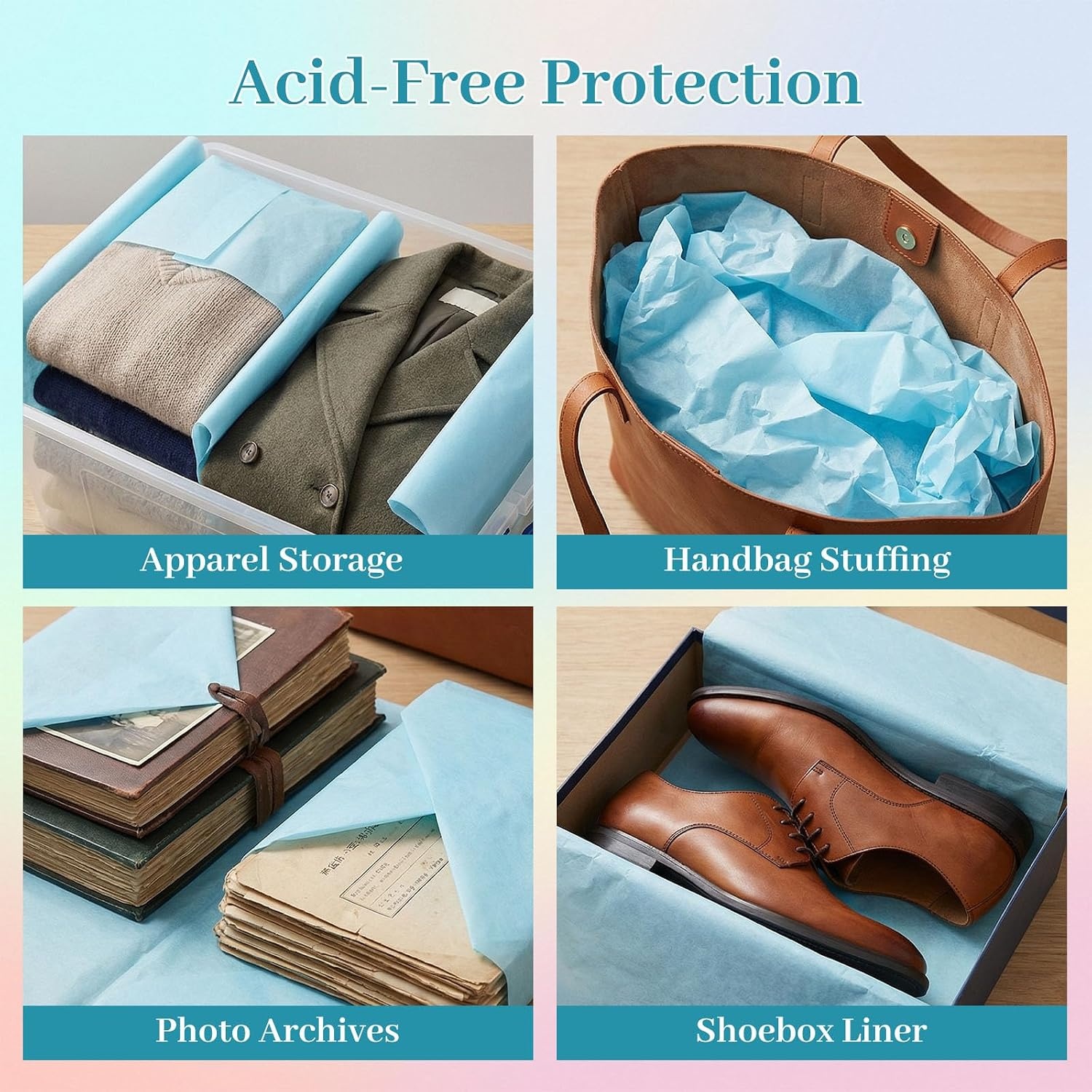 image:imageShindel Light Blue Tissue Paper 120 Sheets 20 X 14 inch for Gift BagsBlue