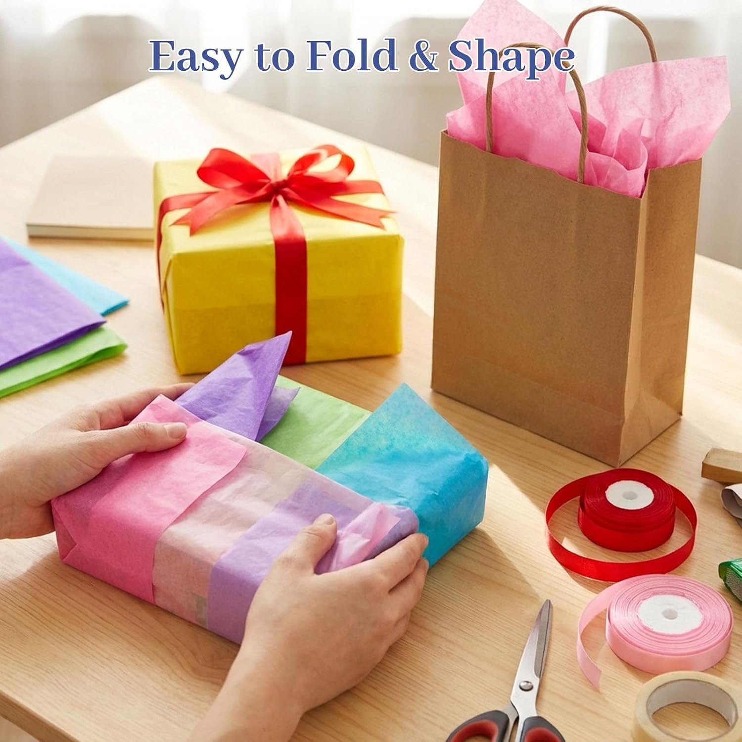 image:imageShindel Light Blue Tissue Paper 120 Sheets 20 X 14 inch for Gift BagsMulticolor