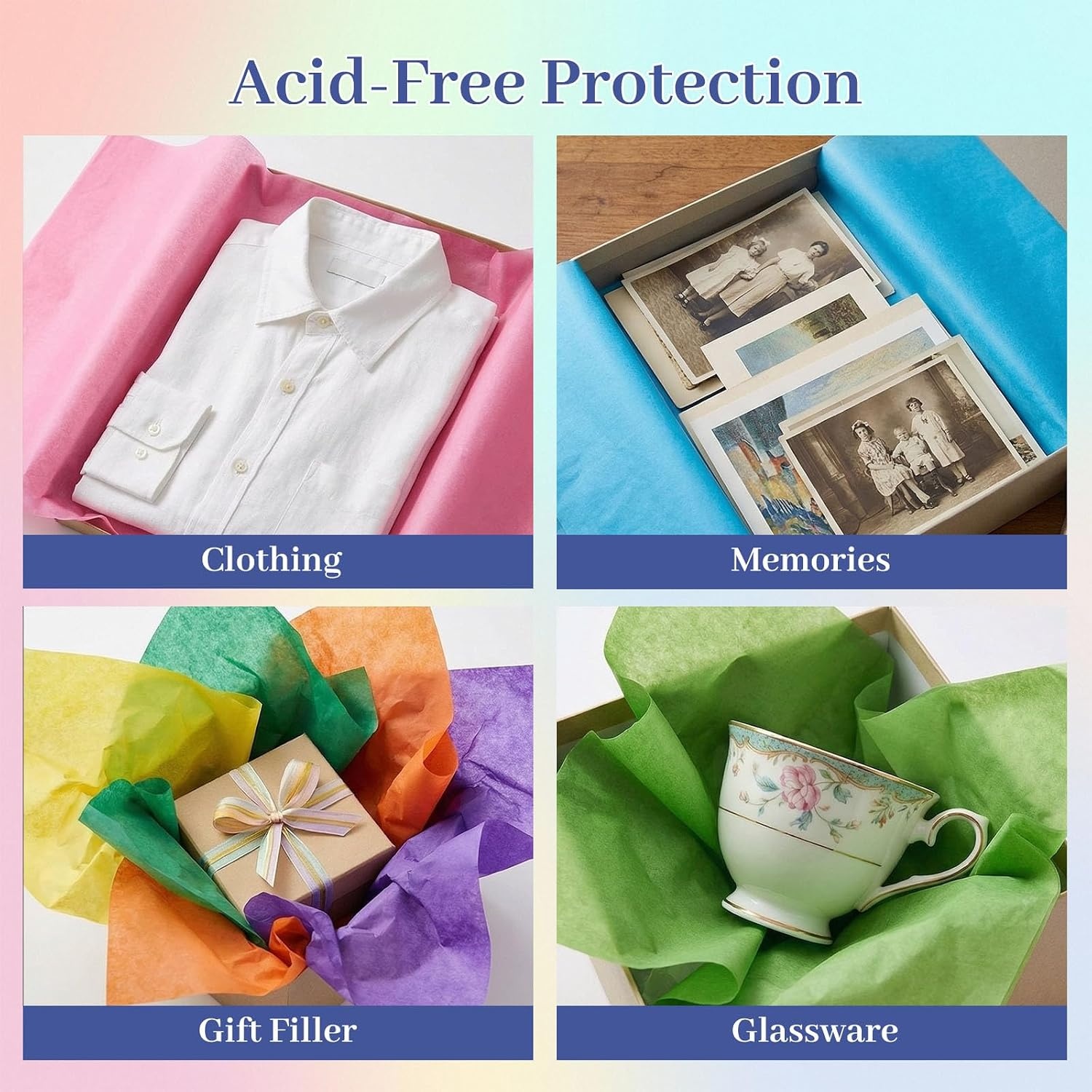 image:imageShindel Light Blue Tissue Paper 120 Sheets 20 X 14 inch for Gift BagsMulticolor