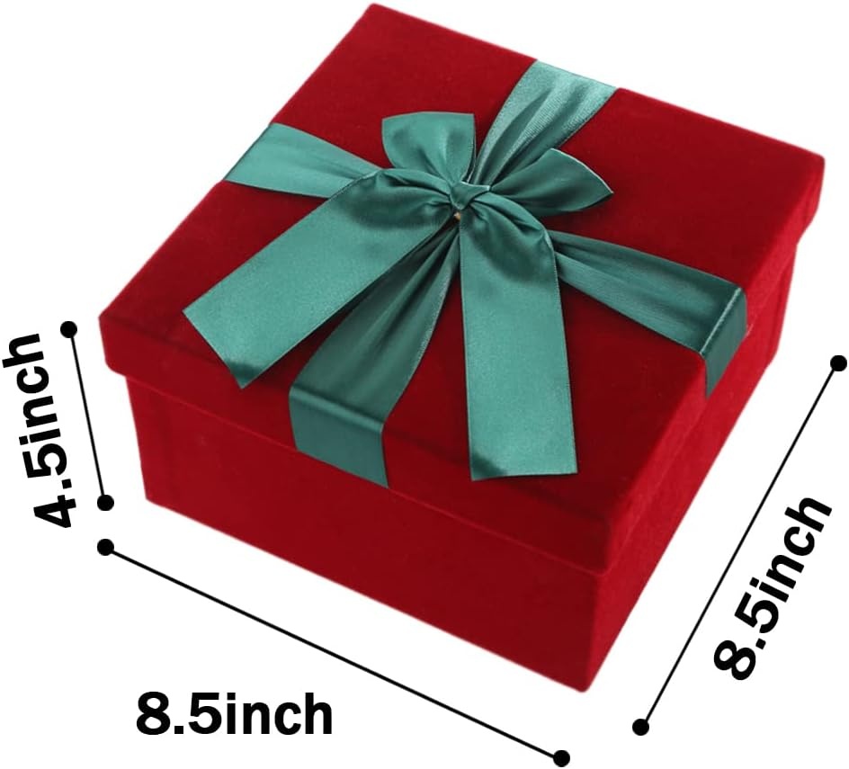image:imageShindel Luxurious Gift Box Velvet Square Gift Box Red 85x85x45in for Christmas amp Birthday