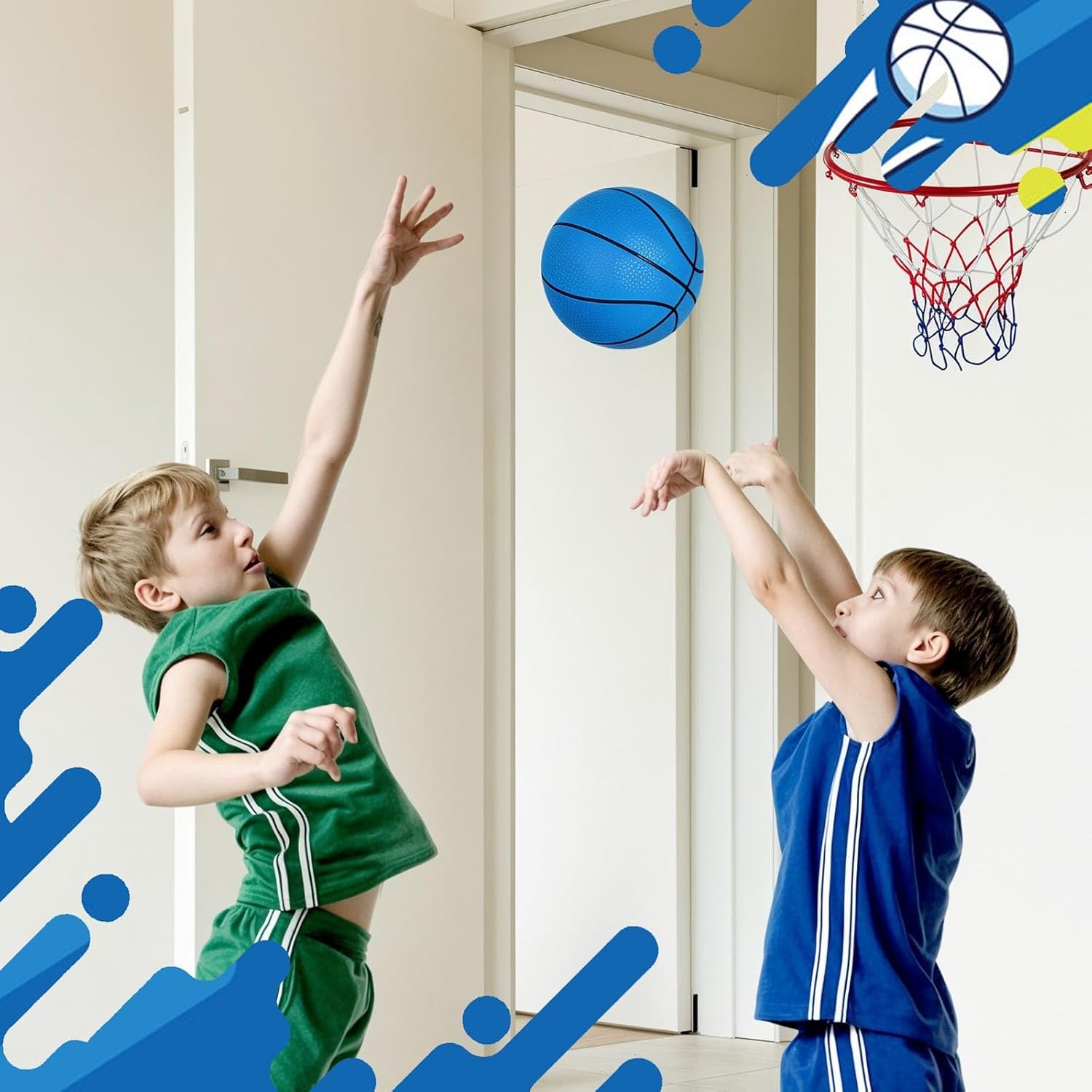image:imageShindel Mini Basketball amp Giant Inflatable Soccer Ball Set 6PCS Mini Basketballs with Pump 27Inch Inflatable Soccer Ball Perfect for Pool Outdoor Sports and Birthday Parties