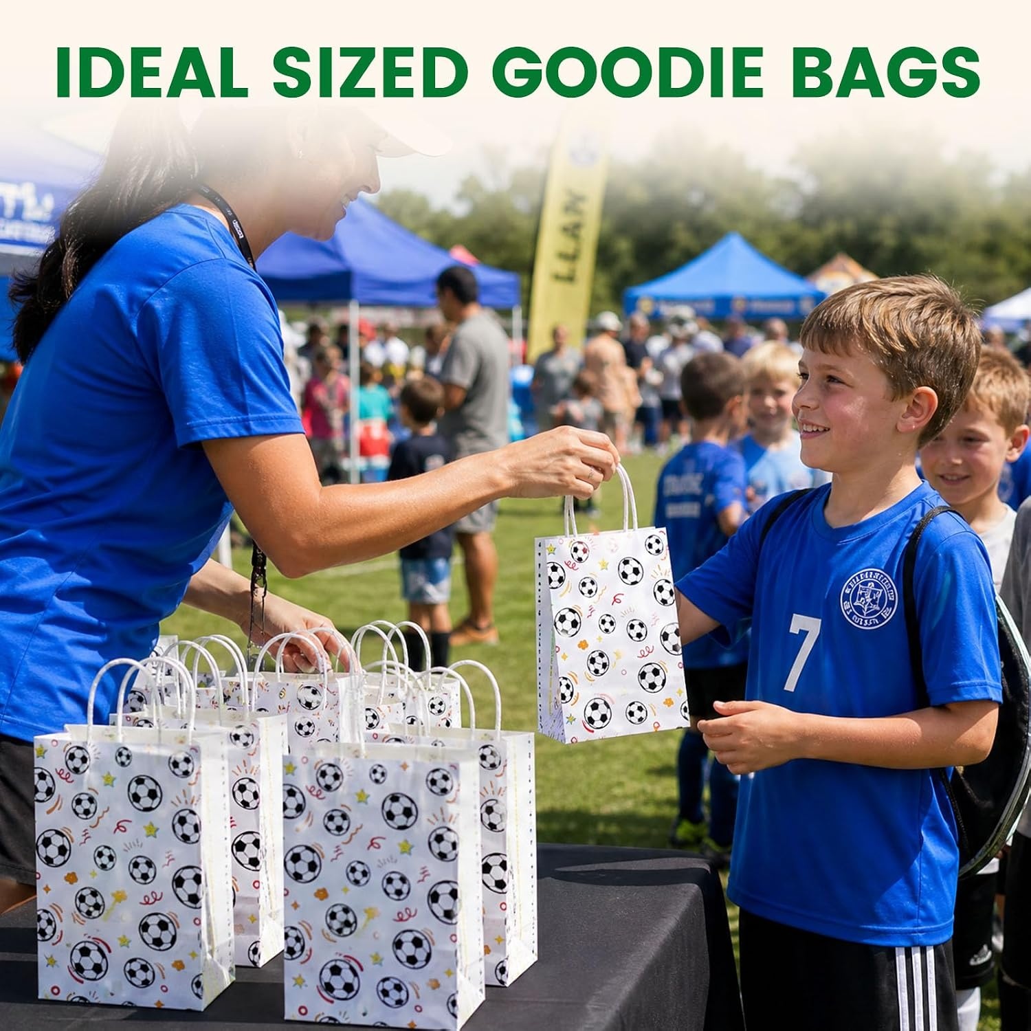 image:imageShindel Soccer Goodie Bags with Handles 16 Pack 55 X 28 X 8 inchWhiteBlack