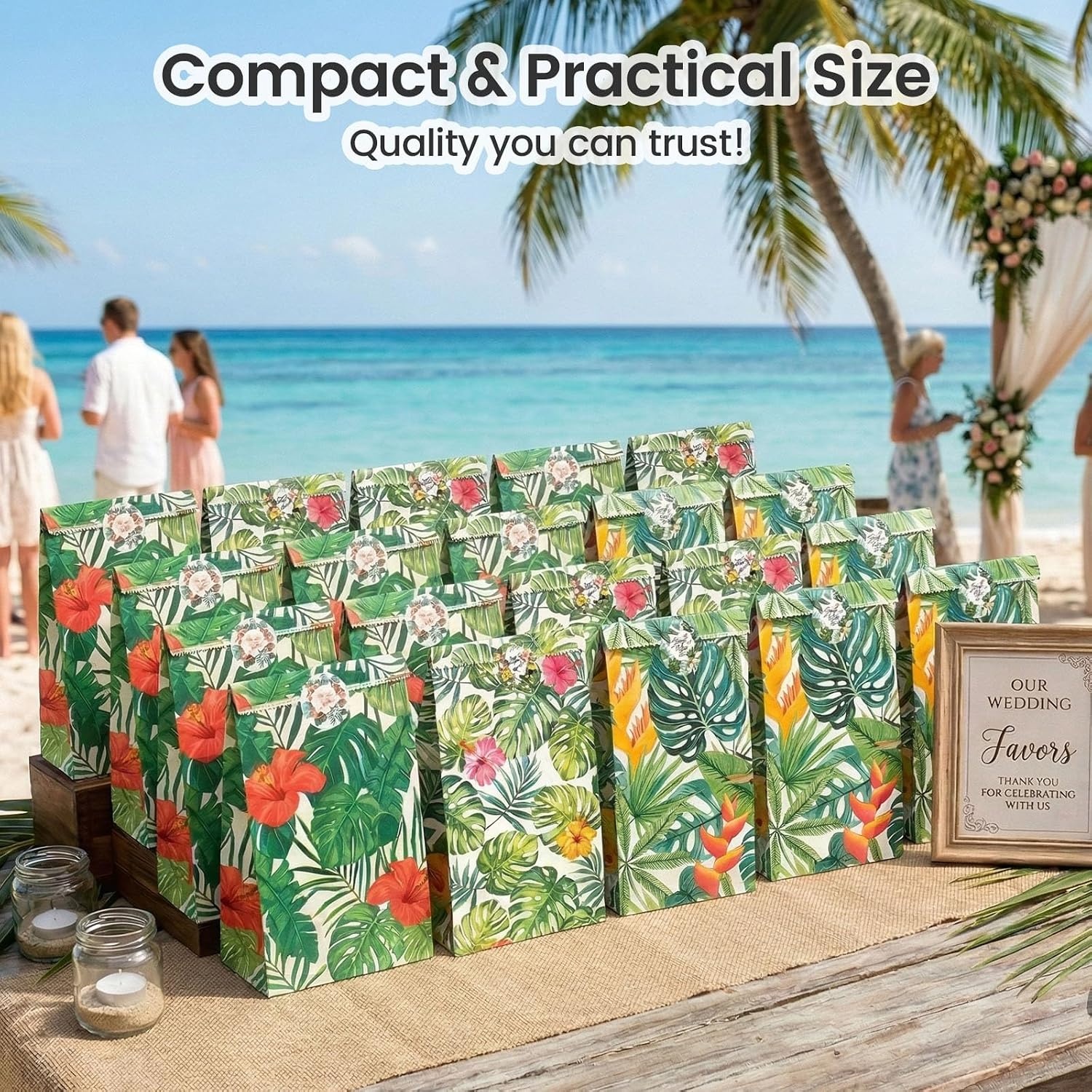 image:imageShindel Tropical Party Favor Bags with Stickers 24 Pack 3 Designs