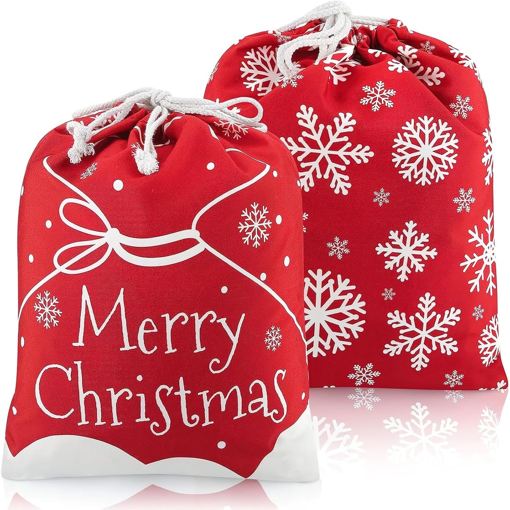image:imageShindel 2PCS Christmas Santa Sacks with Drawstring 159 X 20 inch