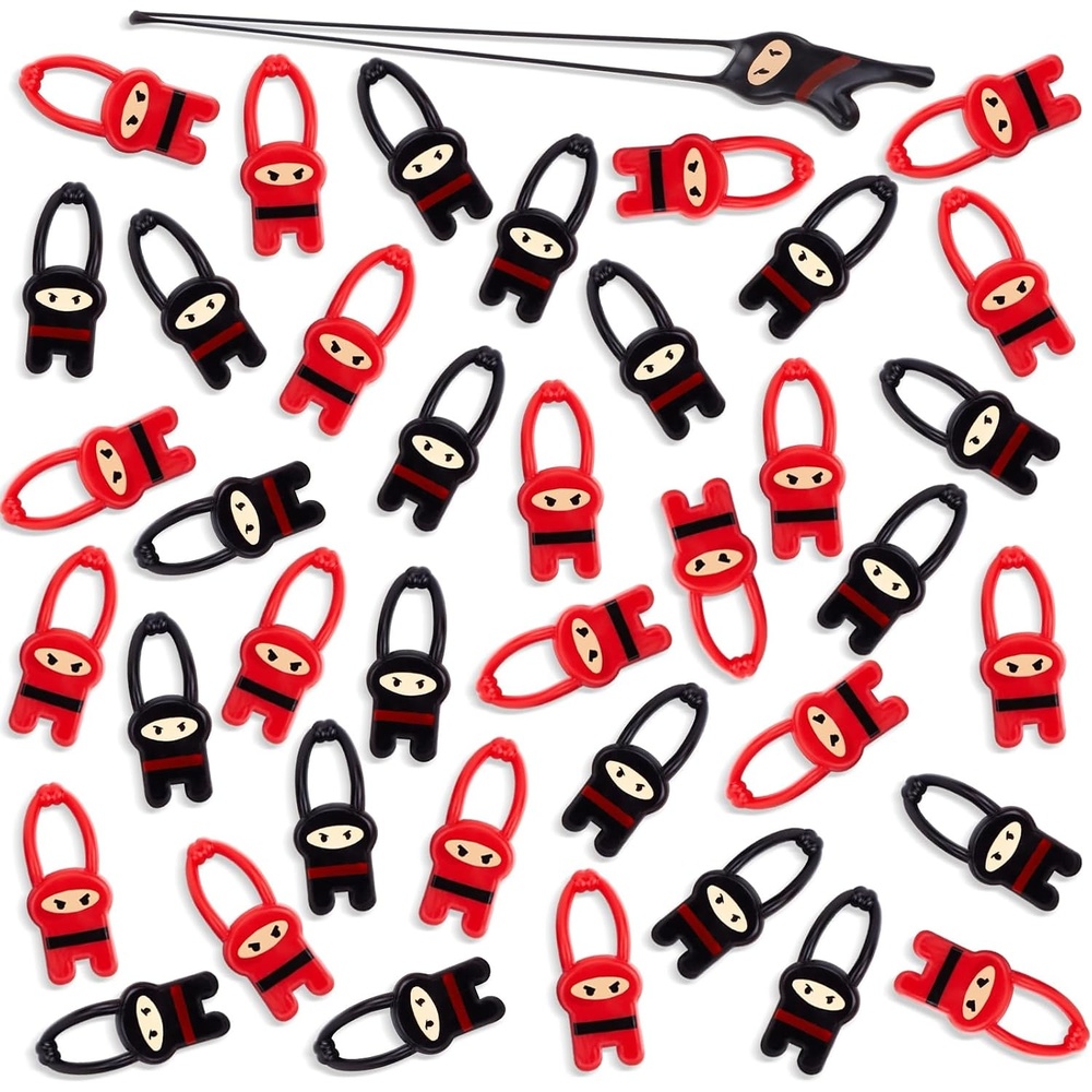 image:imageShindel 40 PCS Slingshot Finger Flying Sticky Ninjas toys for Party Favors27 Inches