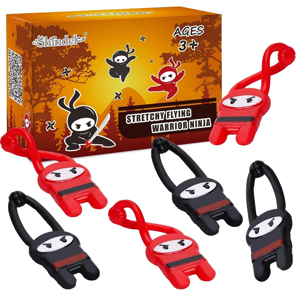 image:imageShindel 40 PCS Slingshot Finger Flying Sticky Ninjas toys for Party Favors32 Inches