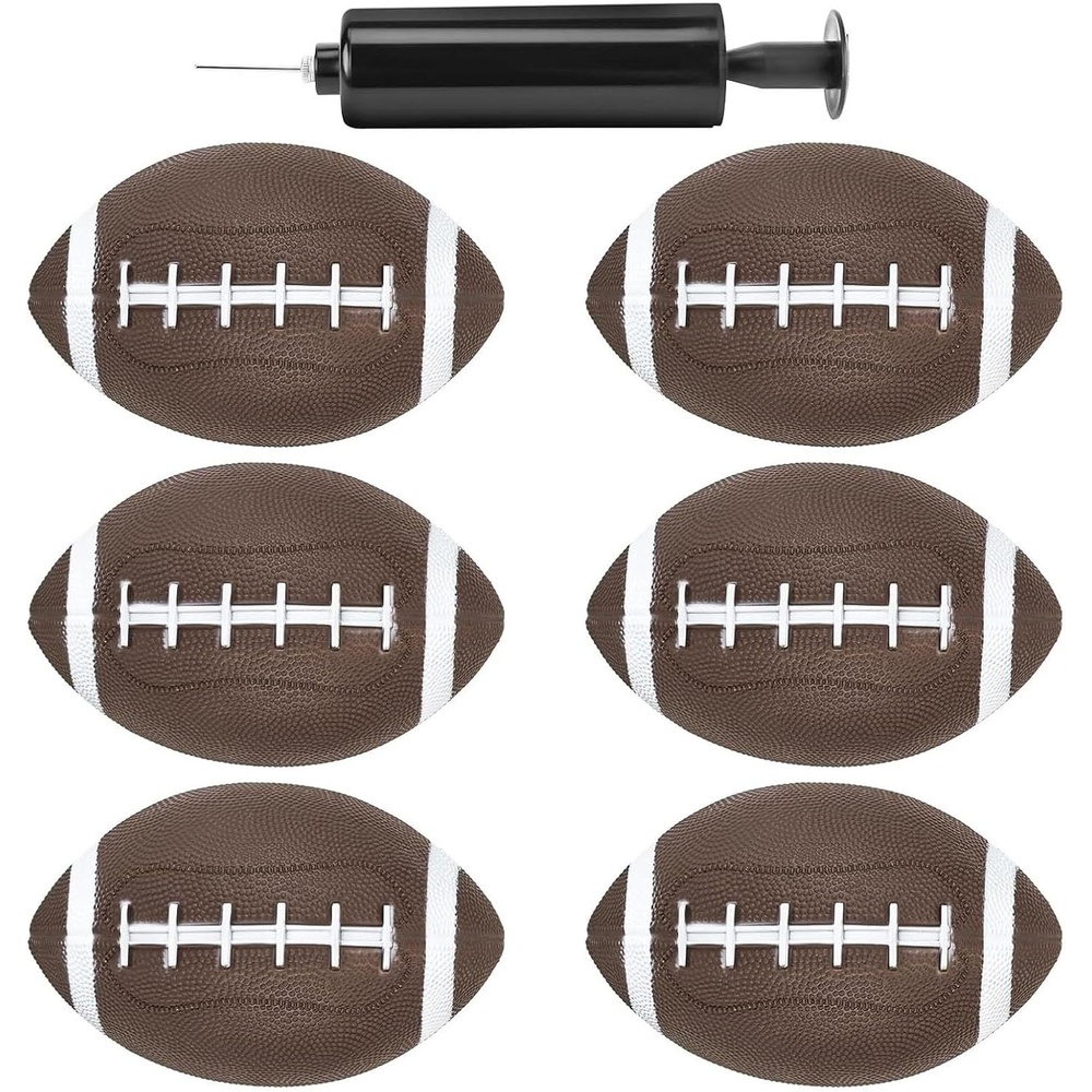 image:imageShindel 6 PCS Mini Inflatable Football with Pump 63 Inch BrownBrown