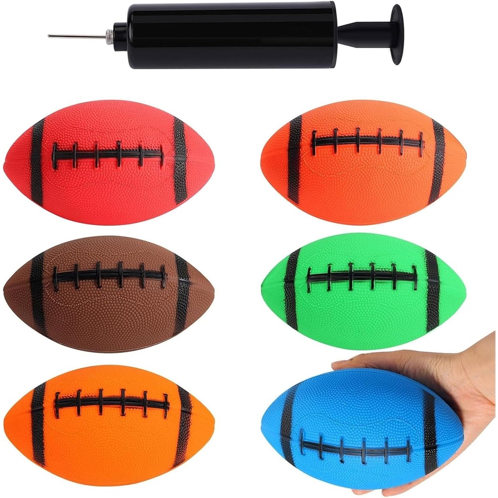 image:imageShindel 6 PCS Mini Inflatable Football with Pump 63 Inch BrownMulticolor