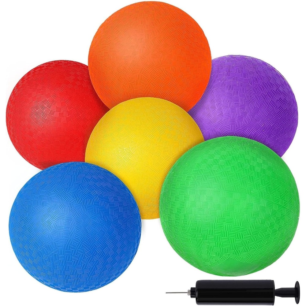 image:imageShindel 6PCS Playground Ball with Air Pump 5inch Inflatable Dodge Ball for Kids Indoor OutdoorMedium