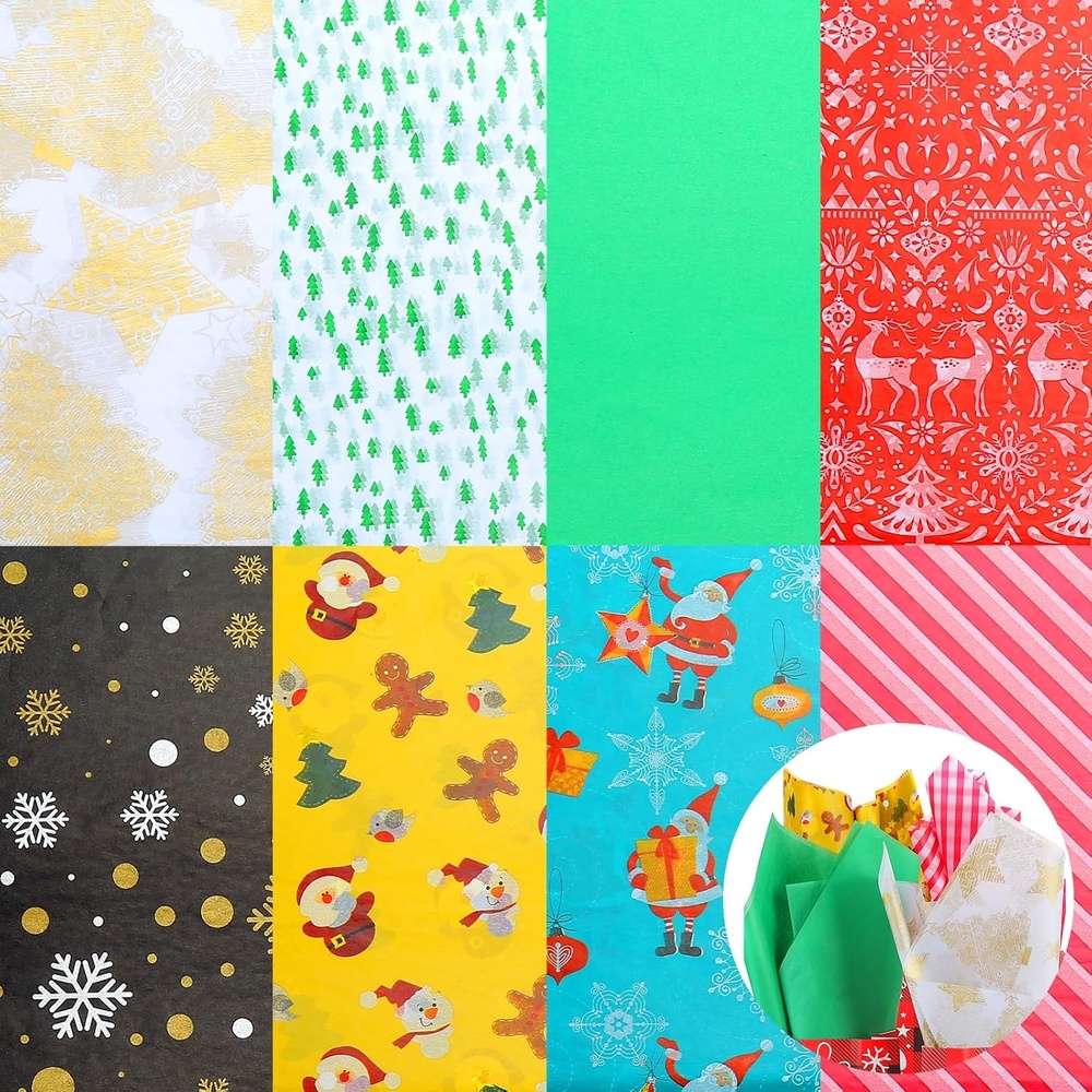 image:imageShindel Christmas Tissue Paper 80 Sheets 28x20 Inch Wrapping Paper for Gift Bags Presents amp Holiday Crafts