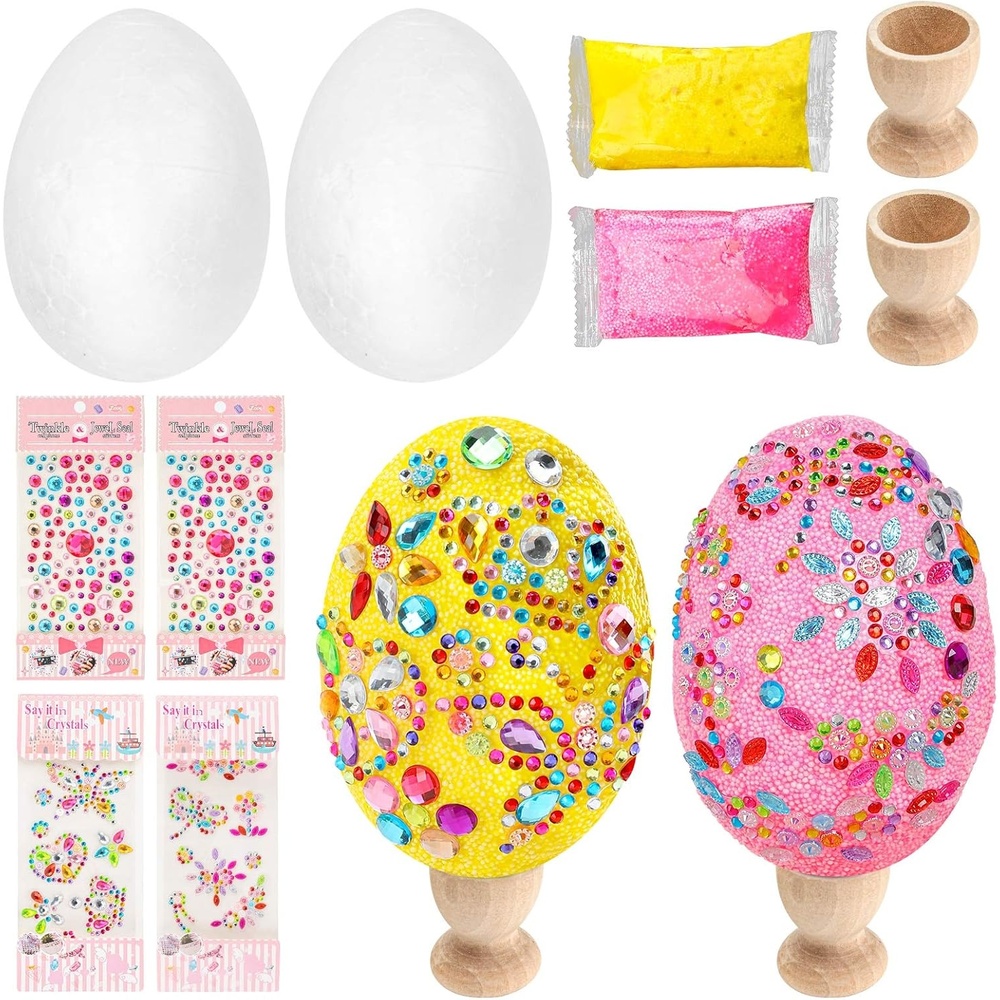 image:imageShindel DIY Easter Egg 2PCS Foam Decorative Easter Egg Ornaments Easter Day Party Decoration